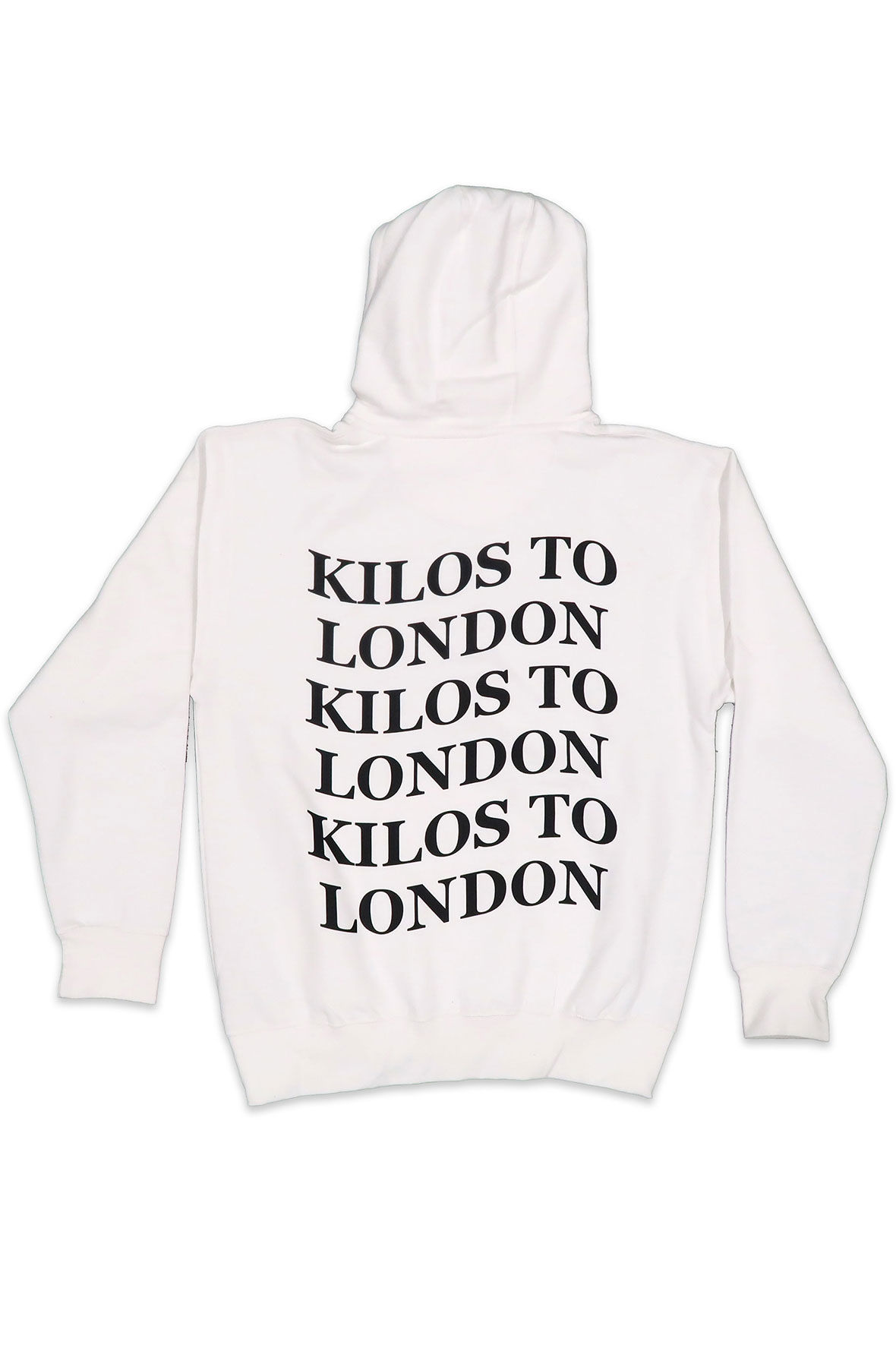 Kilos To London Hoodie in White and Black