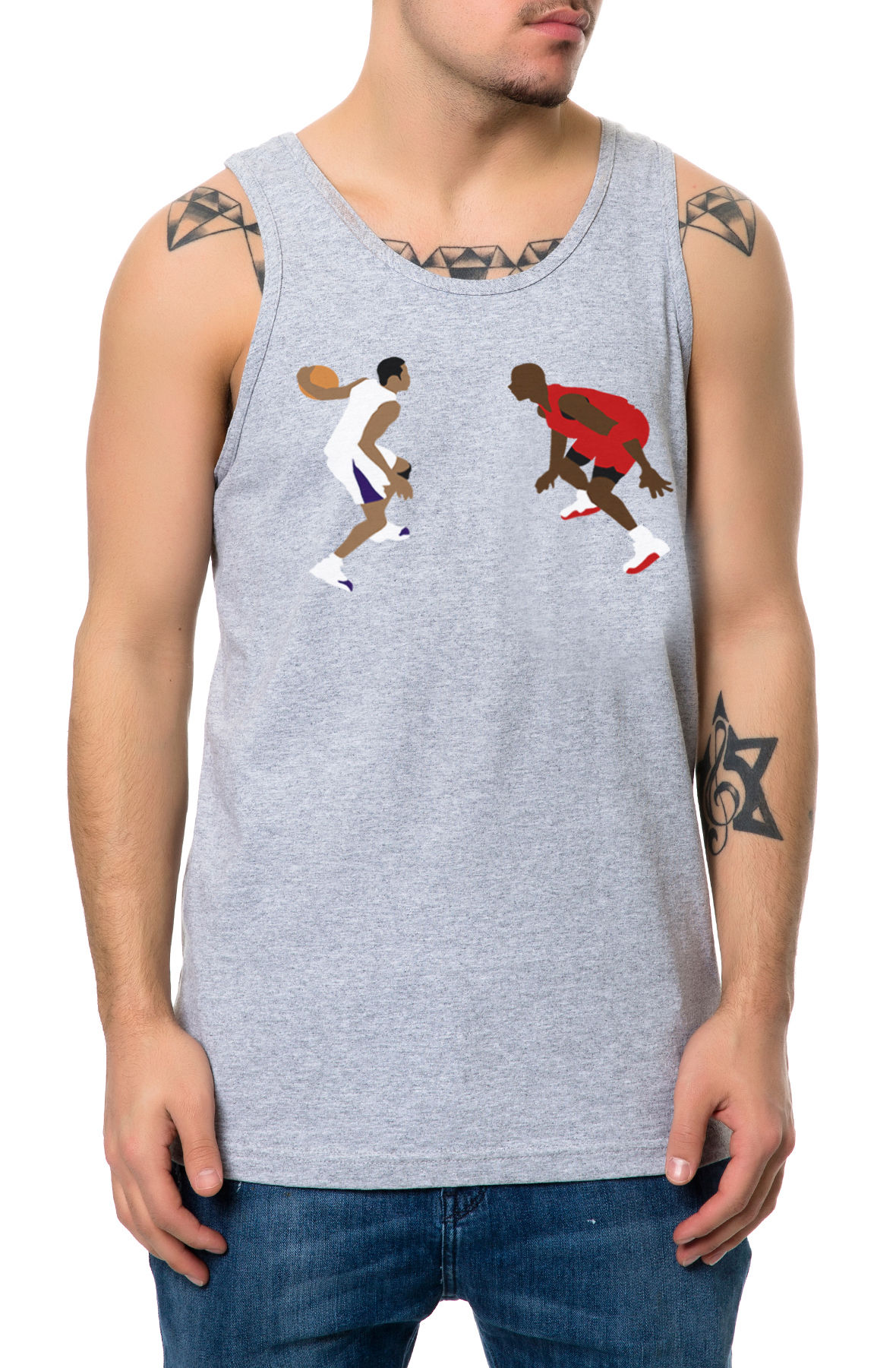 The Crossover Tank Top in Heather Grey