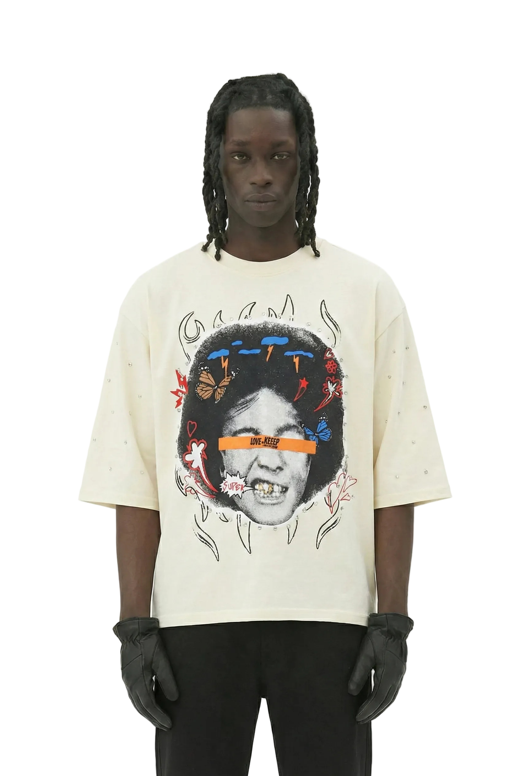 TOVAL SN/ Jersey 3/4 Sleeve Crop Top Tee