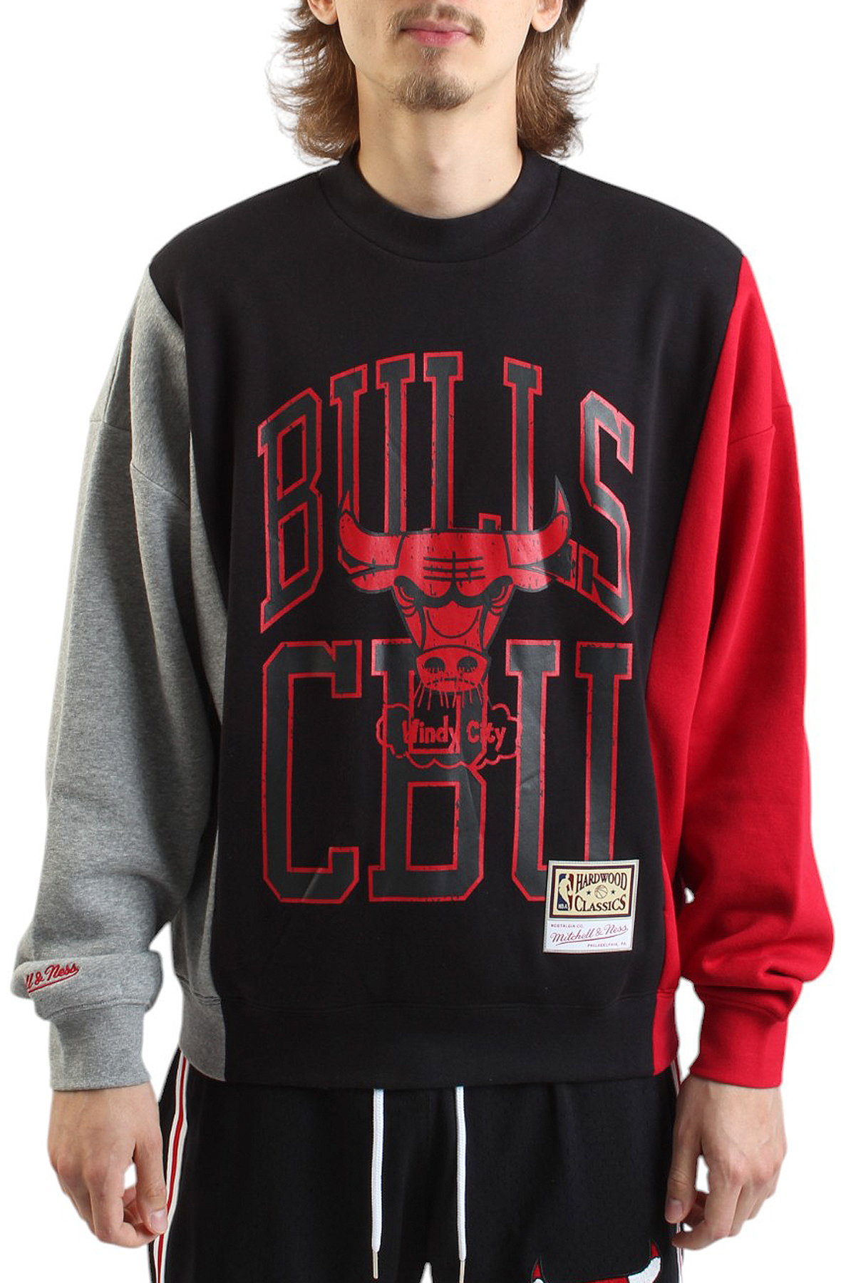 NBA Chicago Bulls Split 3 Crewneck Sweater