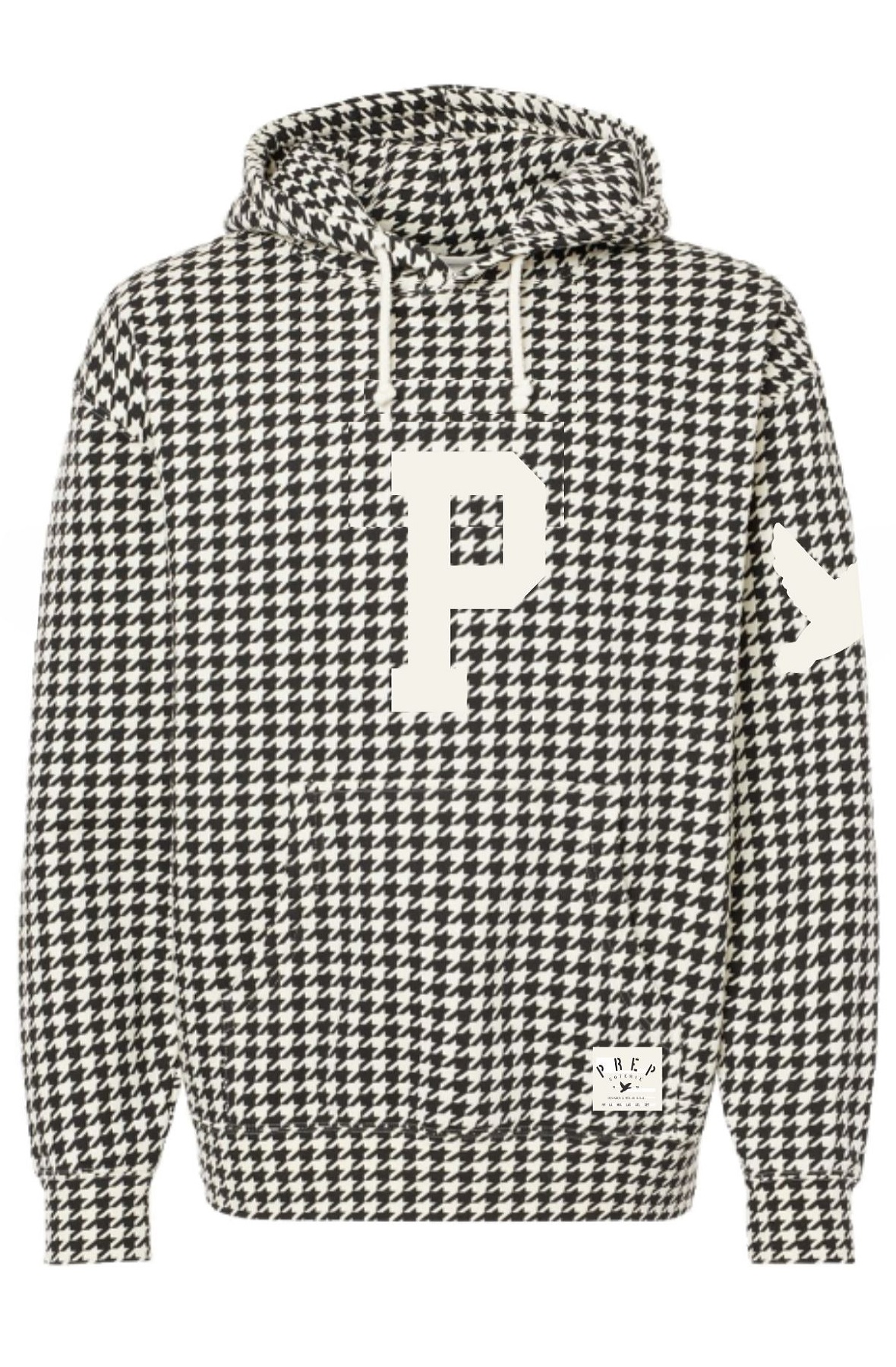 Houndstooth Letterman Hooded Sweatshirt