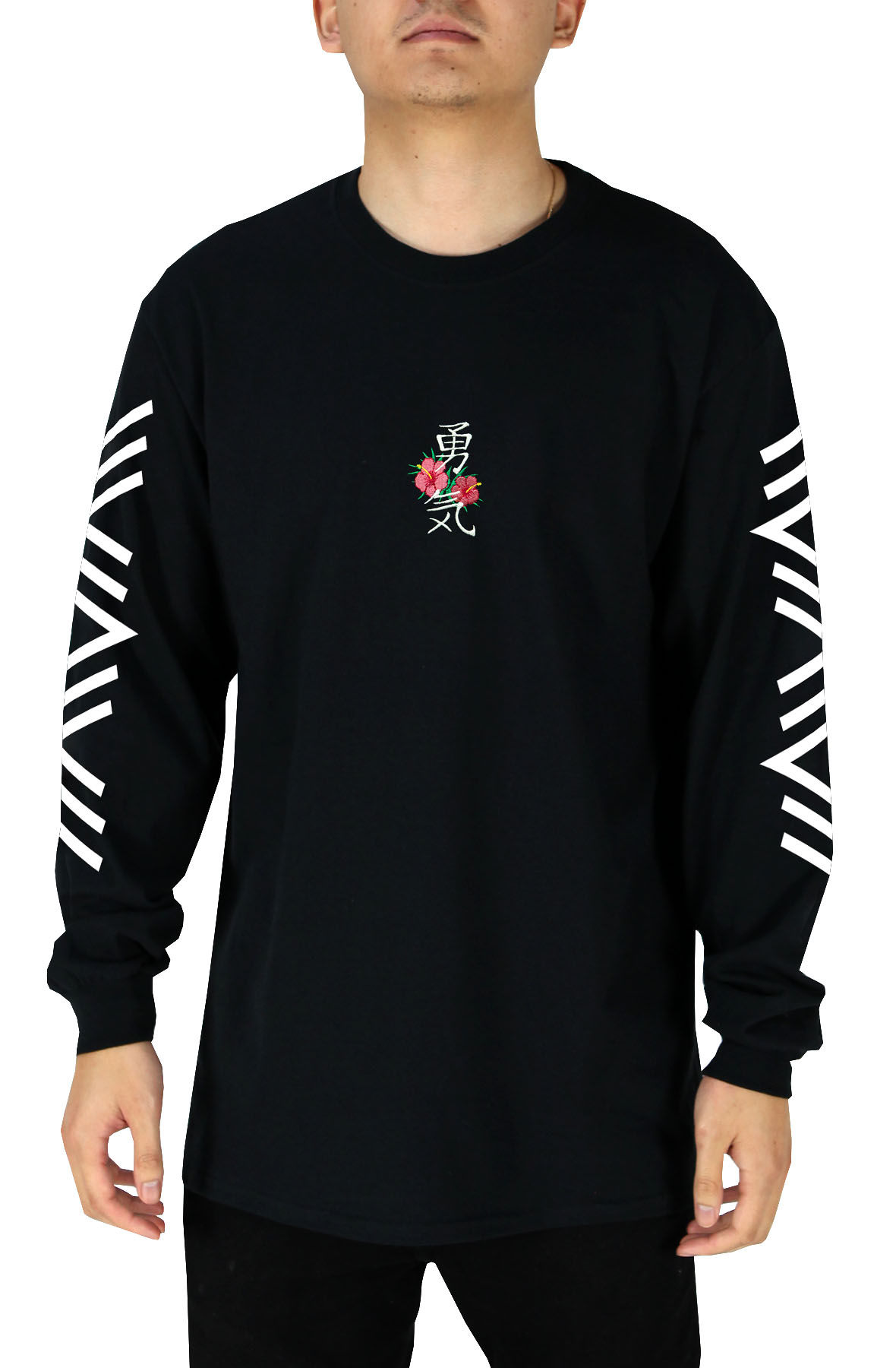 kanji courage embroidered mens hoodie