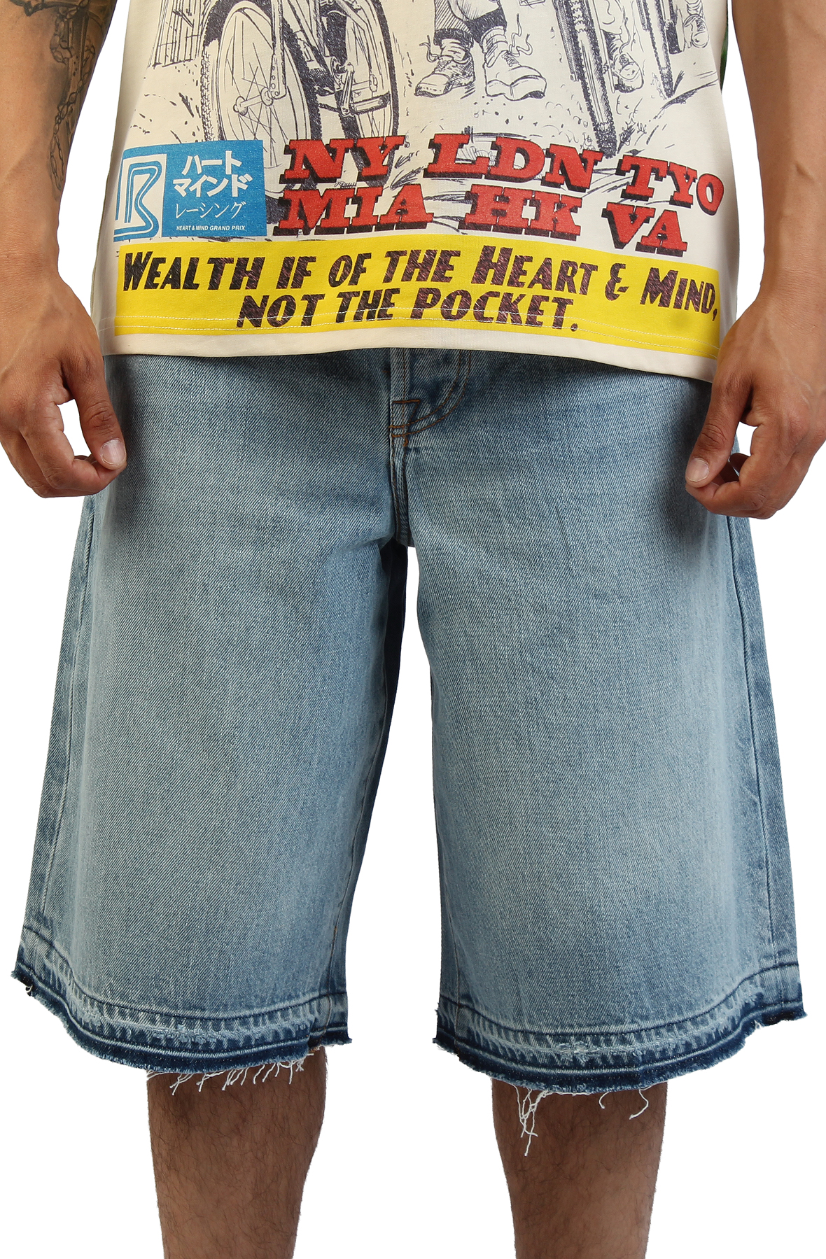 Lunar Raw Hem Denim Shorts