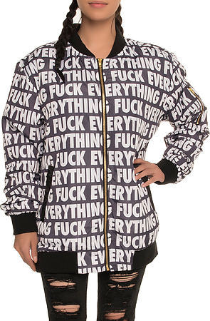 Fuck Everything oversized  Bomber Jacket