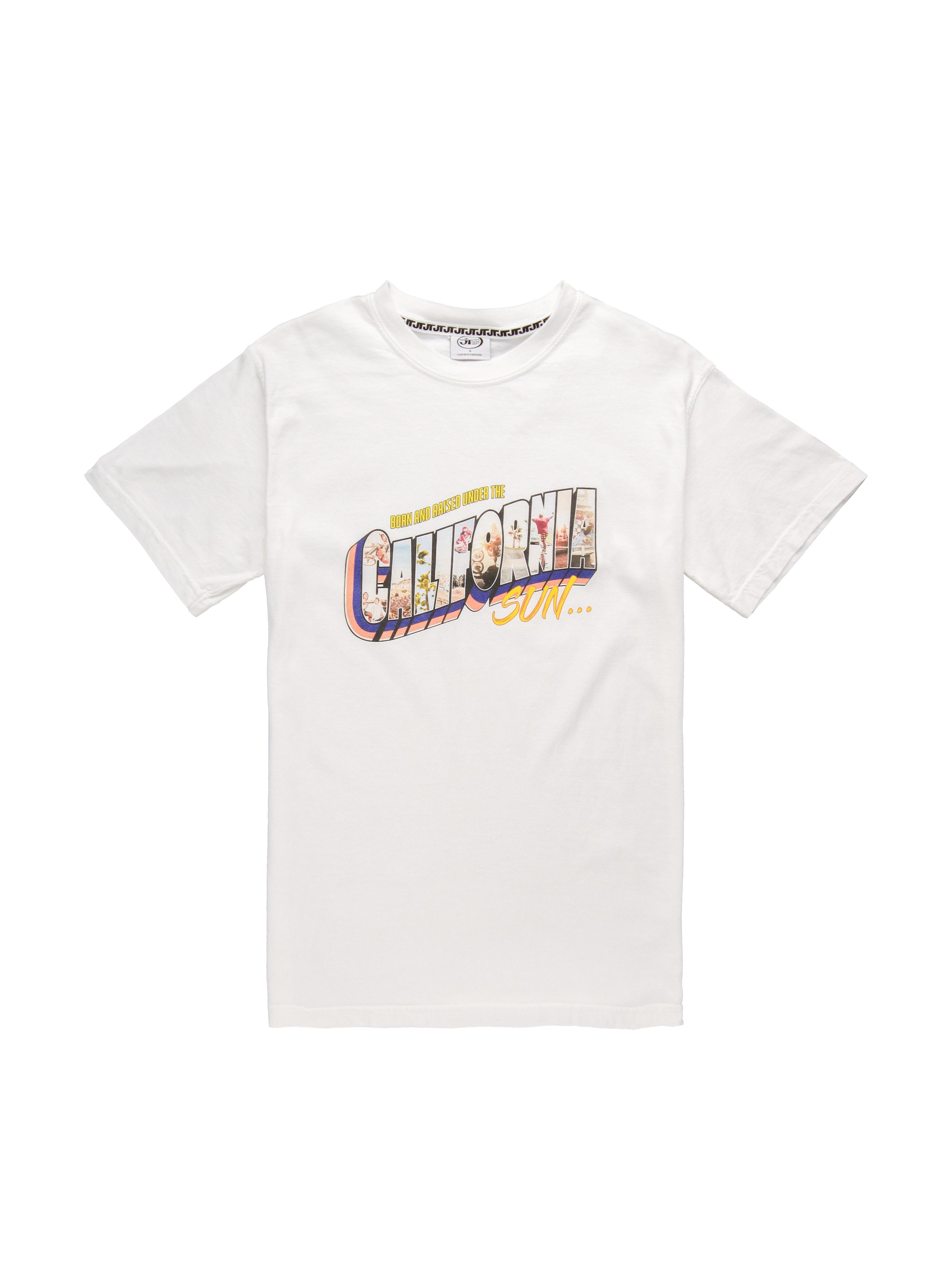 Born and Raised Under the California Sun Tee - White