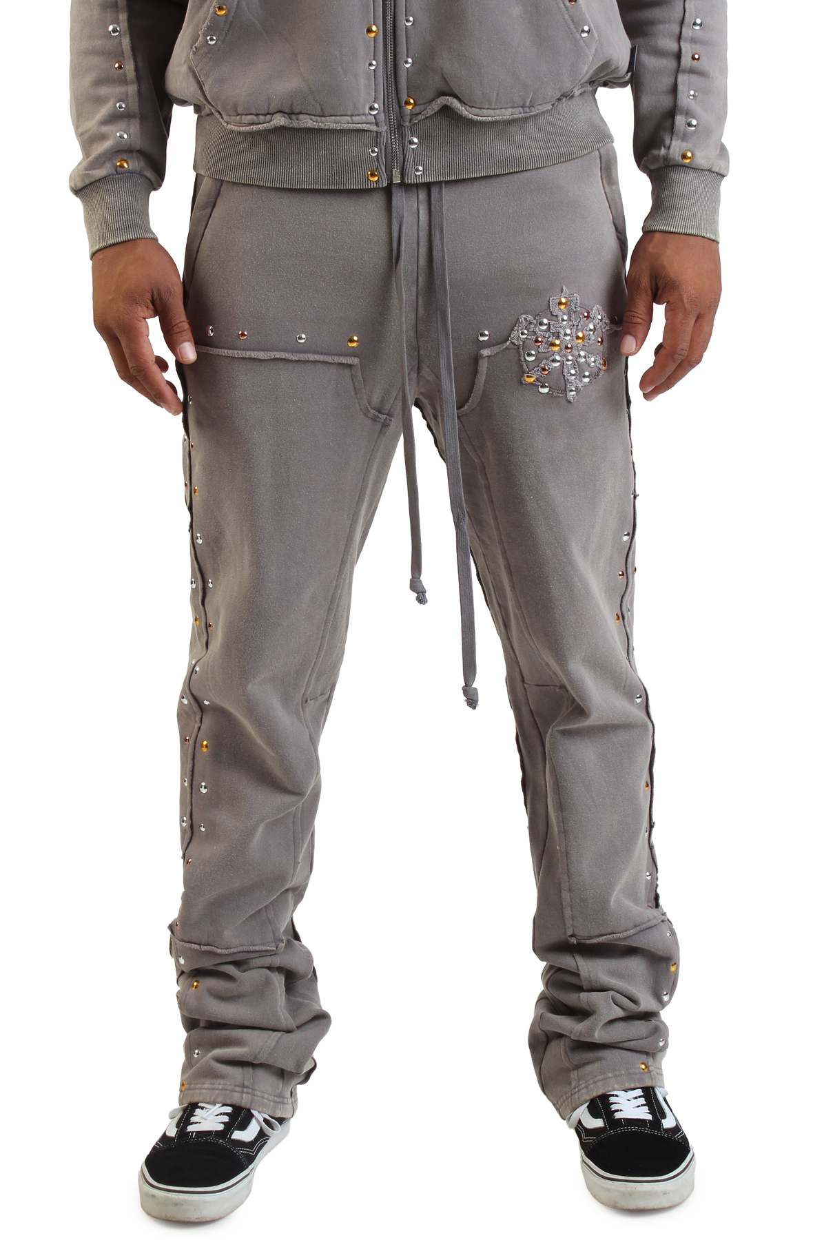 Studded Fleece Flare Jogger