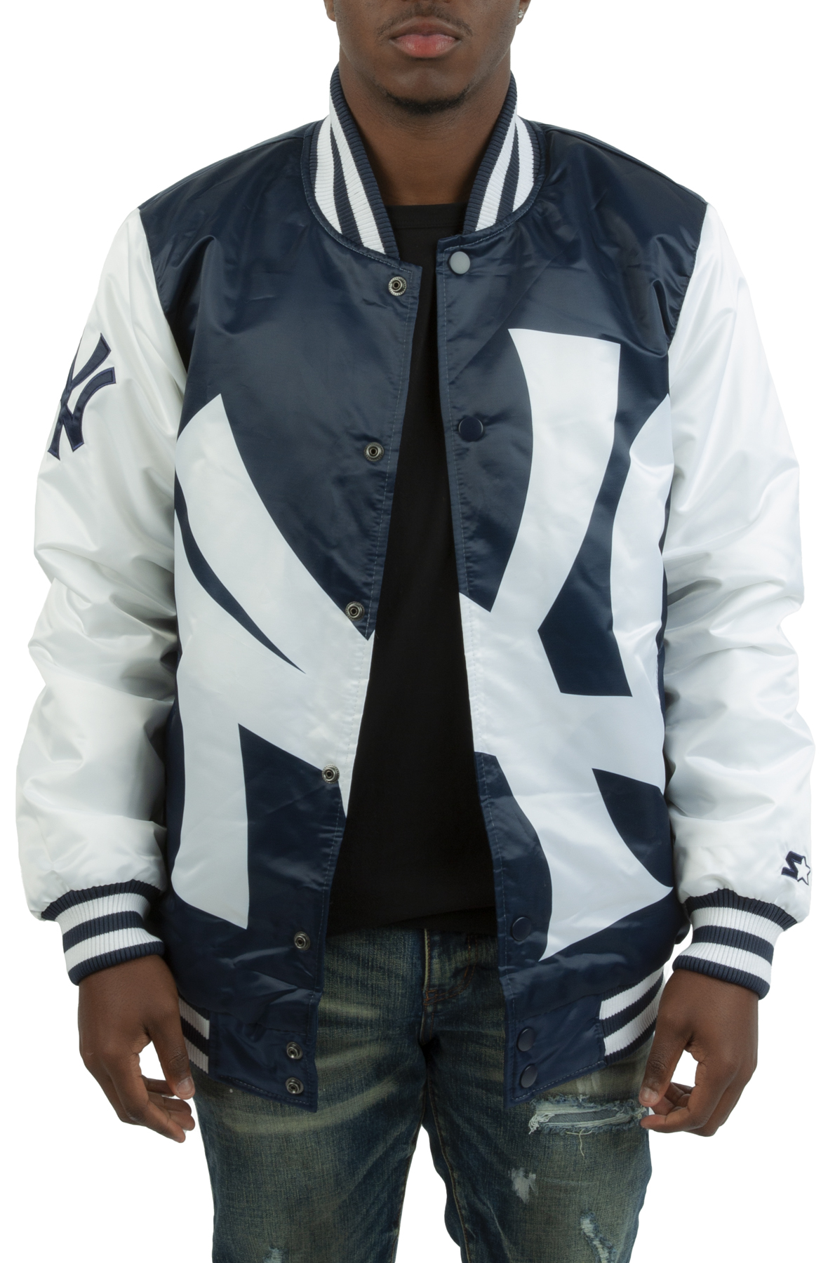 Yankees Emblems Satin Jacket - Mens S / Grey