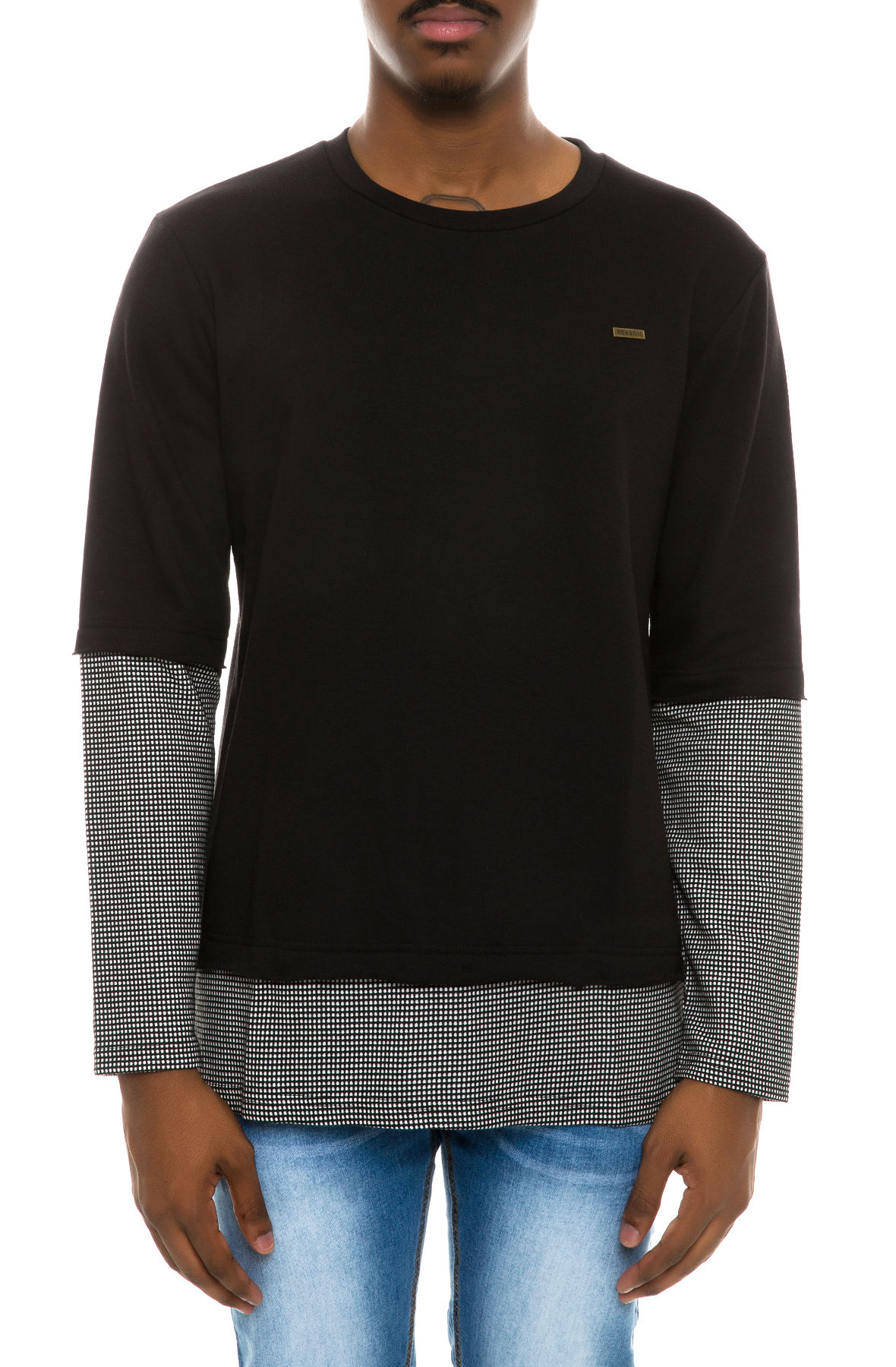 The Walker Double Layer LS Top in Black