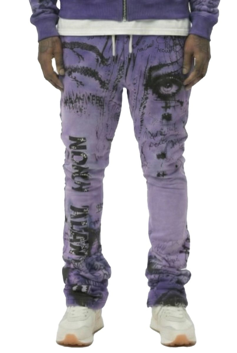 TOOLEY Washed French Terry Stacked Jogger Pants