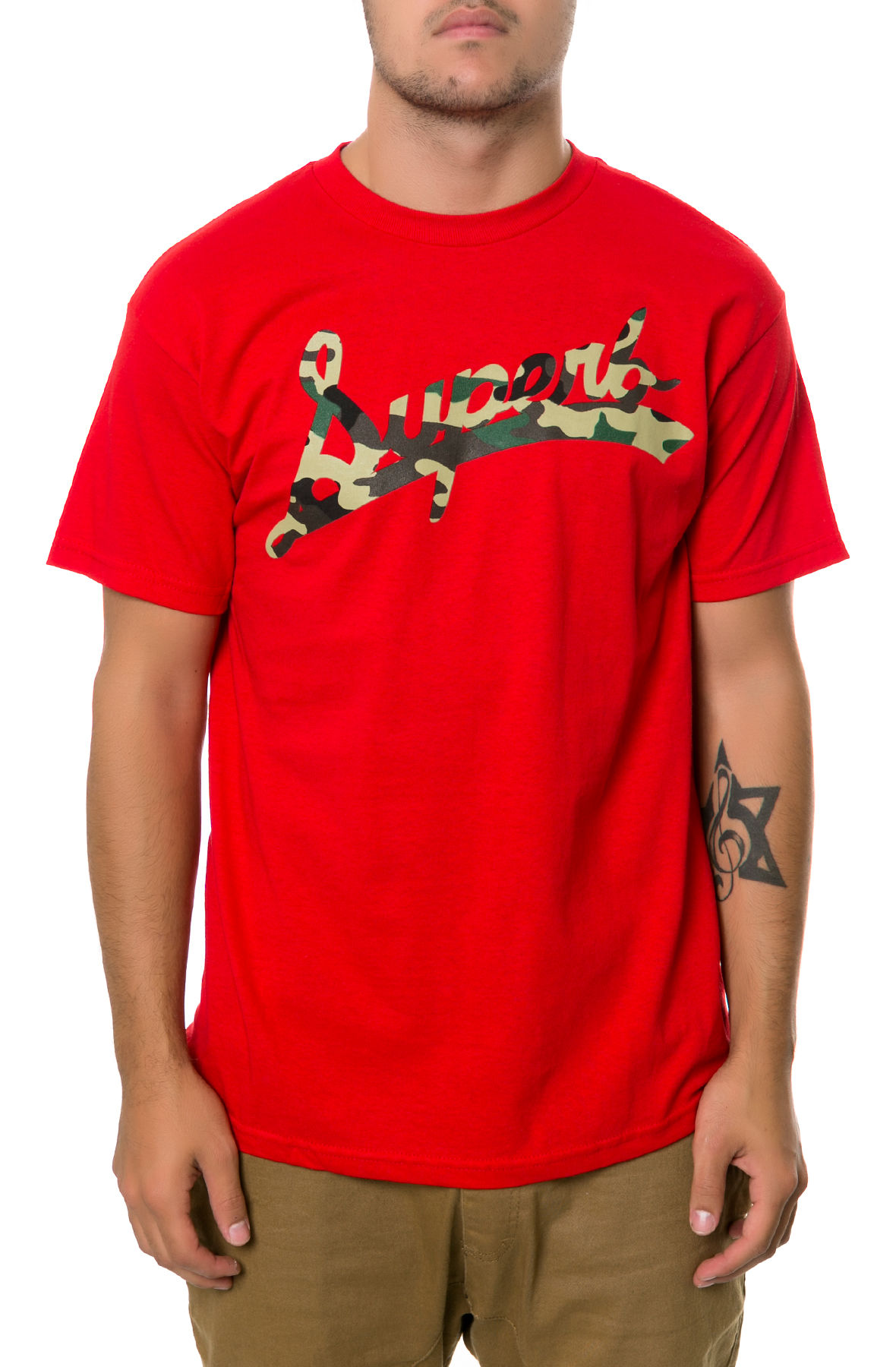 The Camo Hardhitter Tee in Red