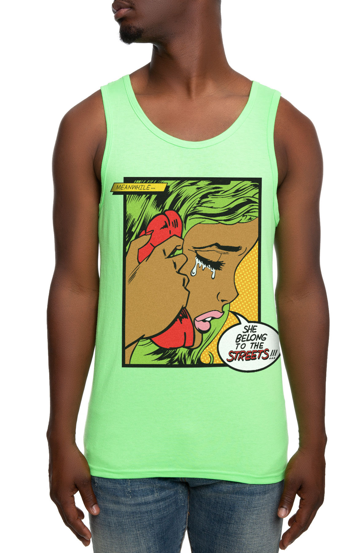 The Belong to the Streets Tank Top in Neon Green