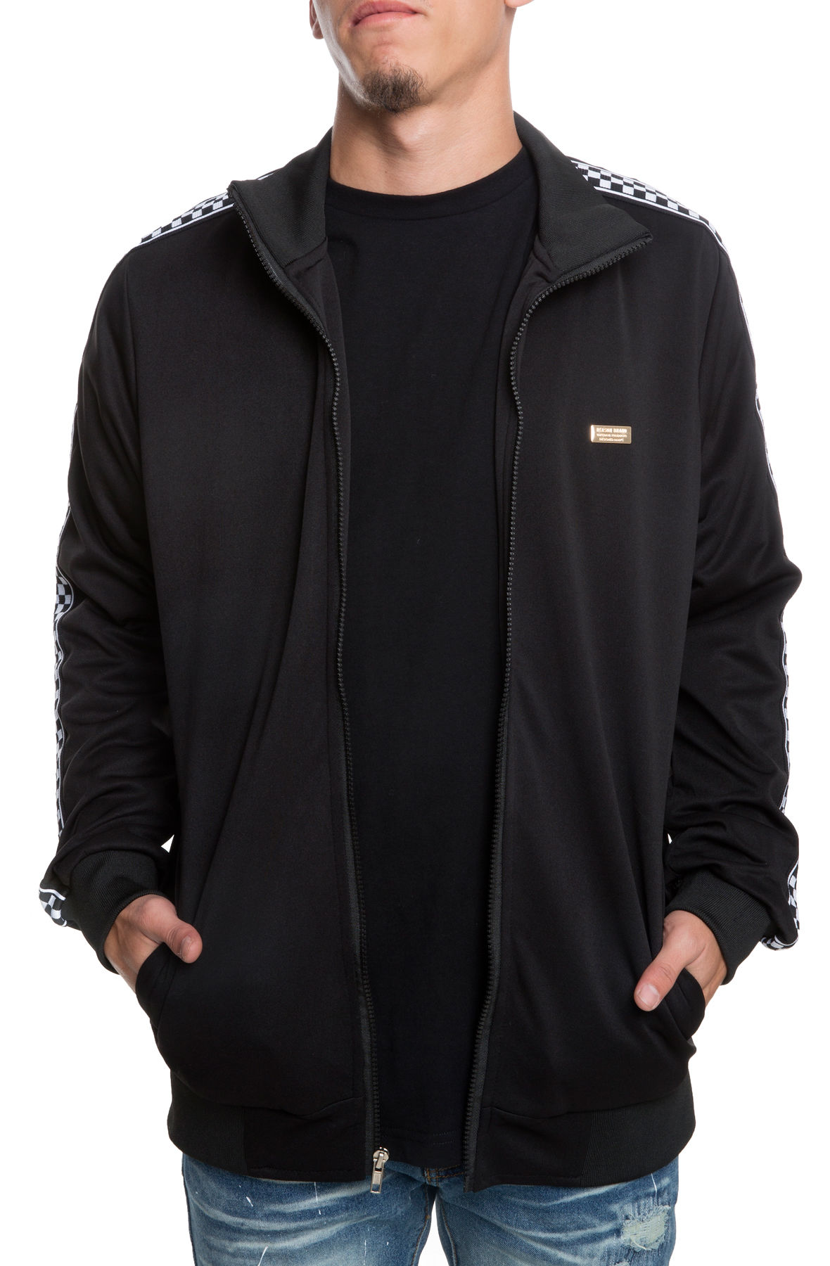 Bergen Check Track Jacket in Black Checker