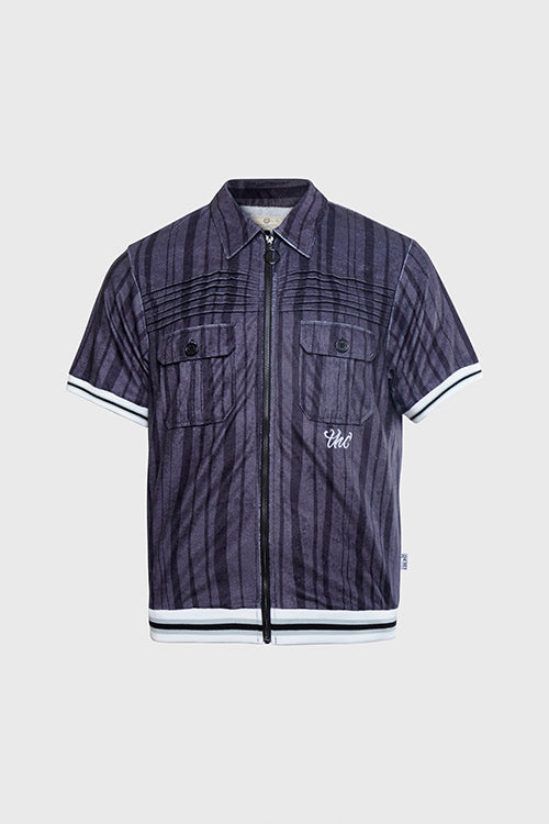 Racket Club Terry Cloth Cabana Short-Sleeve Zip-up Shirt