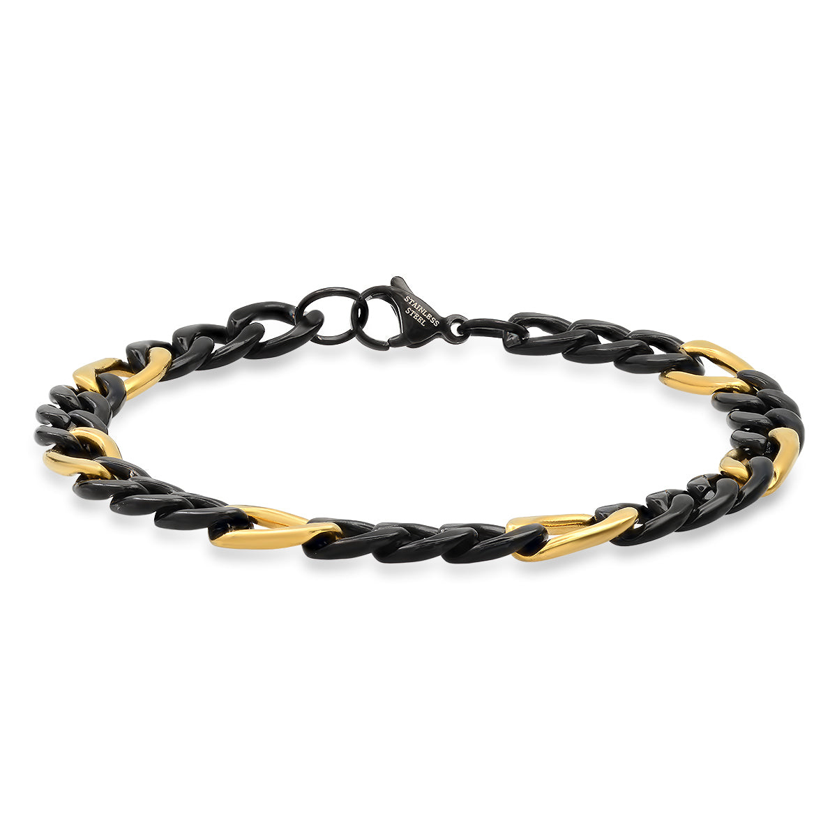 Two Tone Figaro Chain Bracelet