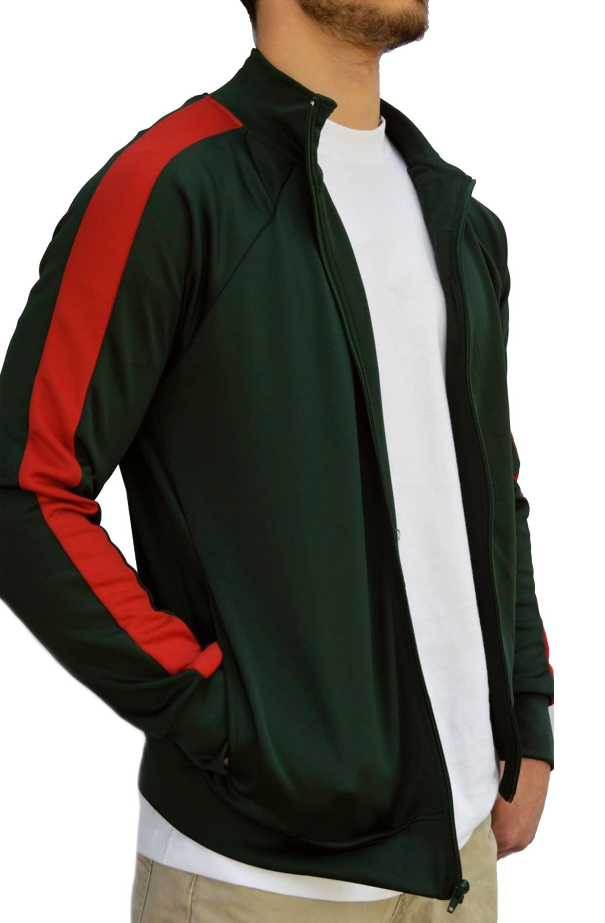 green striped jacket