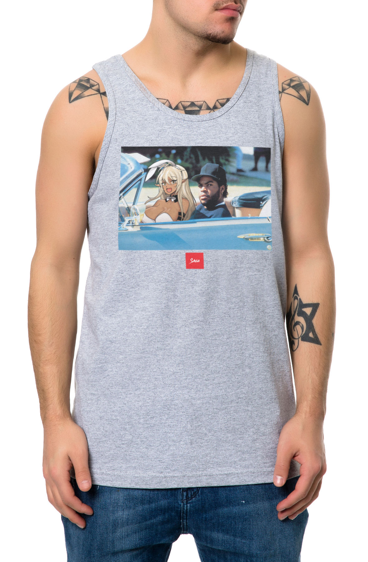 The Cold Kawaii Tank Top in Heather Grey