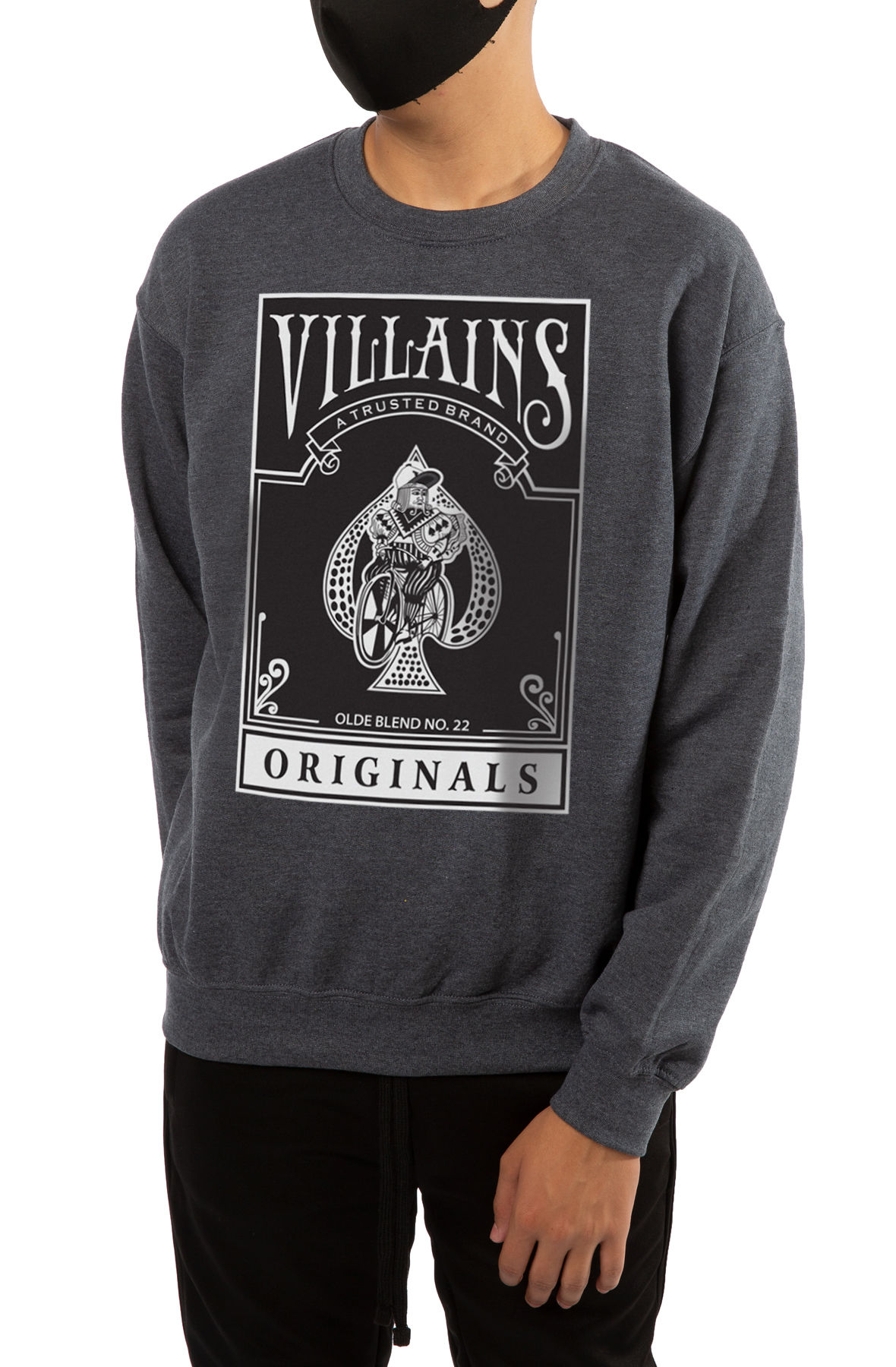 The Olde Blend Two Crewneck Sweatshirt in Dark Heather Grey