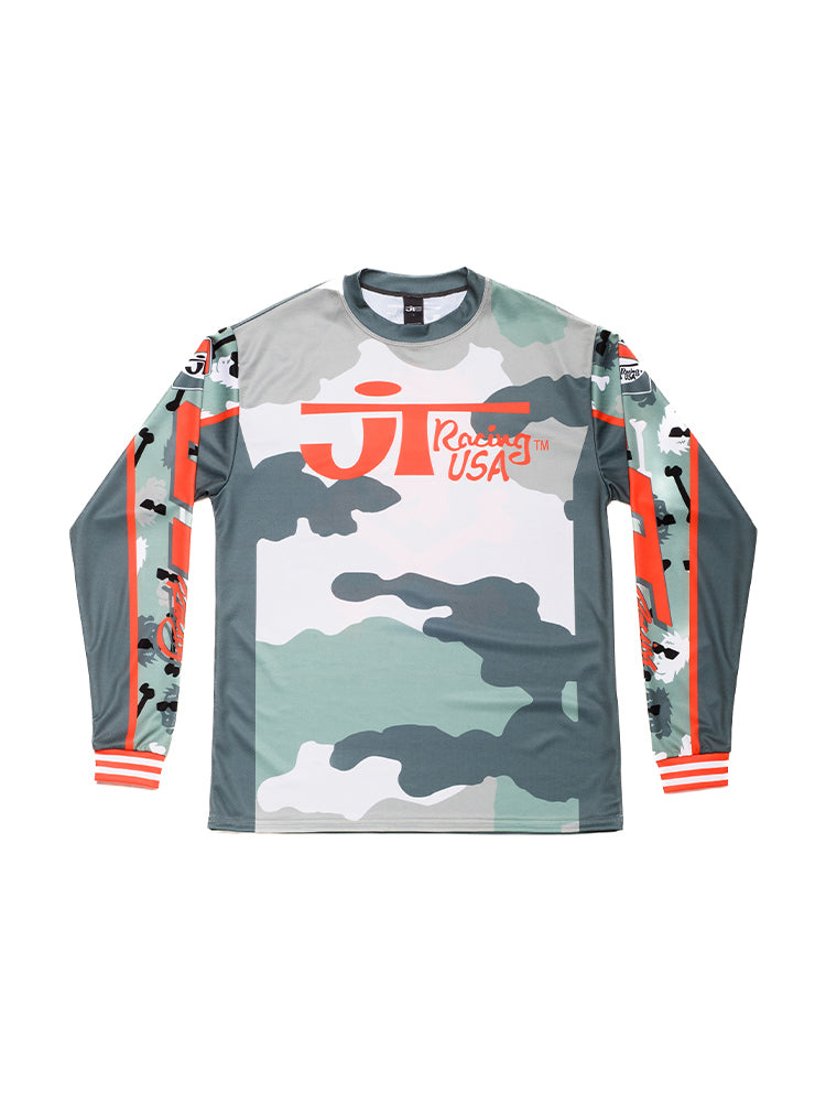 Bad Bones Jersey - Orange Hunter Camo