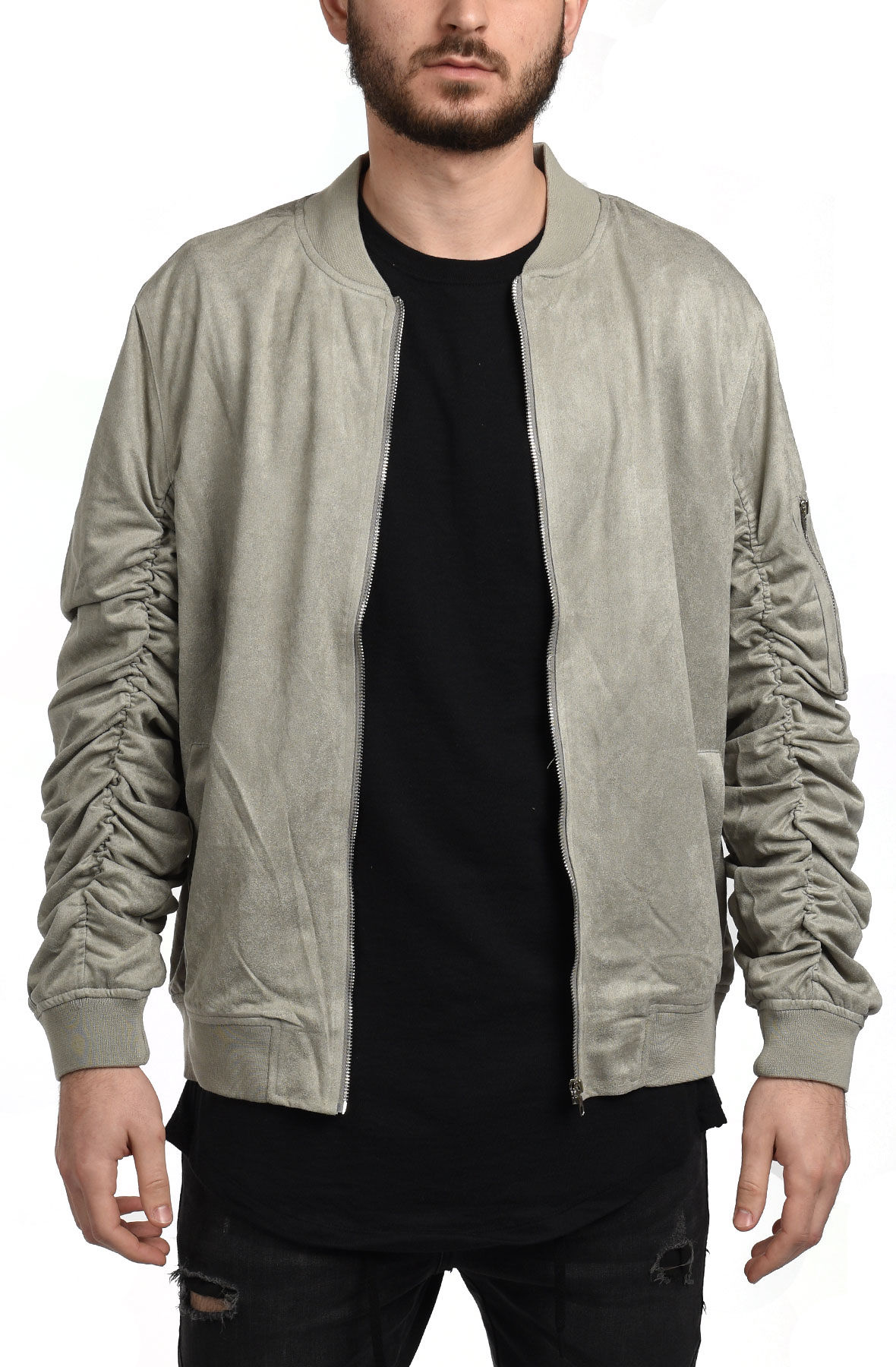 Suede Jacket in Gray