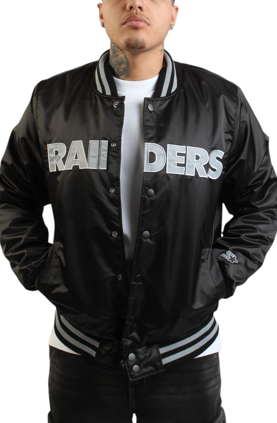 NFL Raiders Satin Bomber Jacket