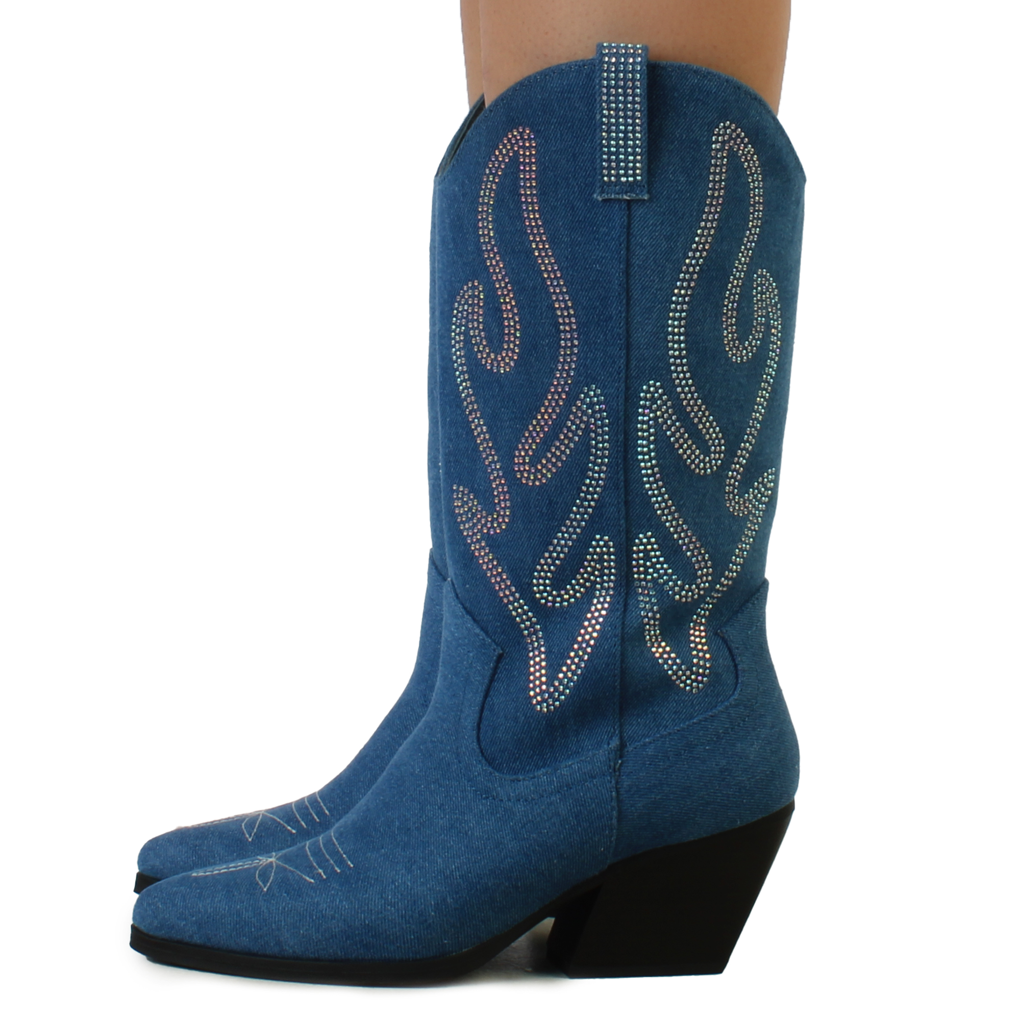 Ozie- Rhinestone Mid Boot