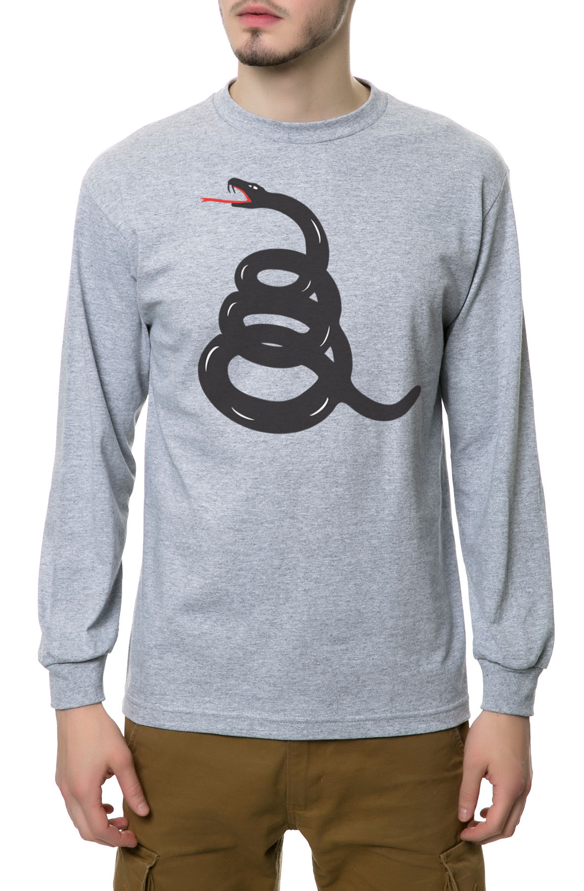 The Black Mamba Long Sleeve Tee in Heather Grey