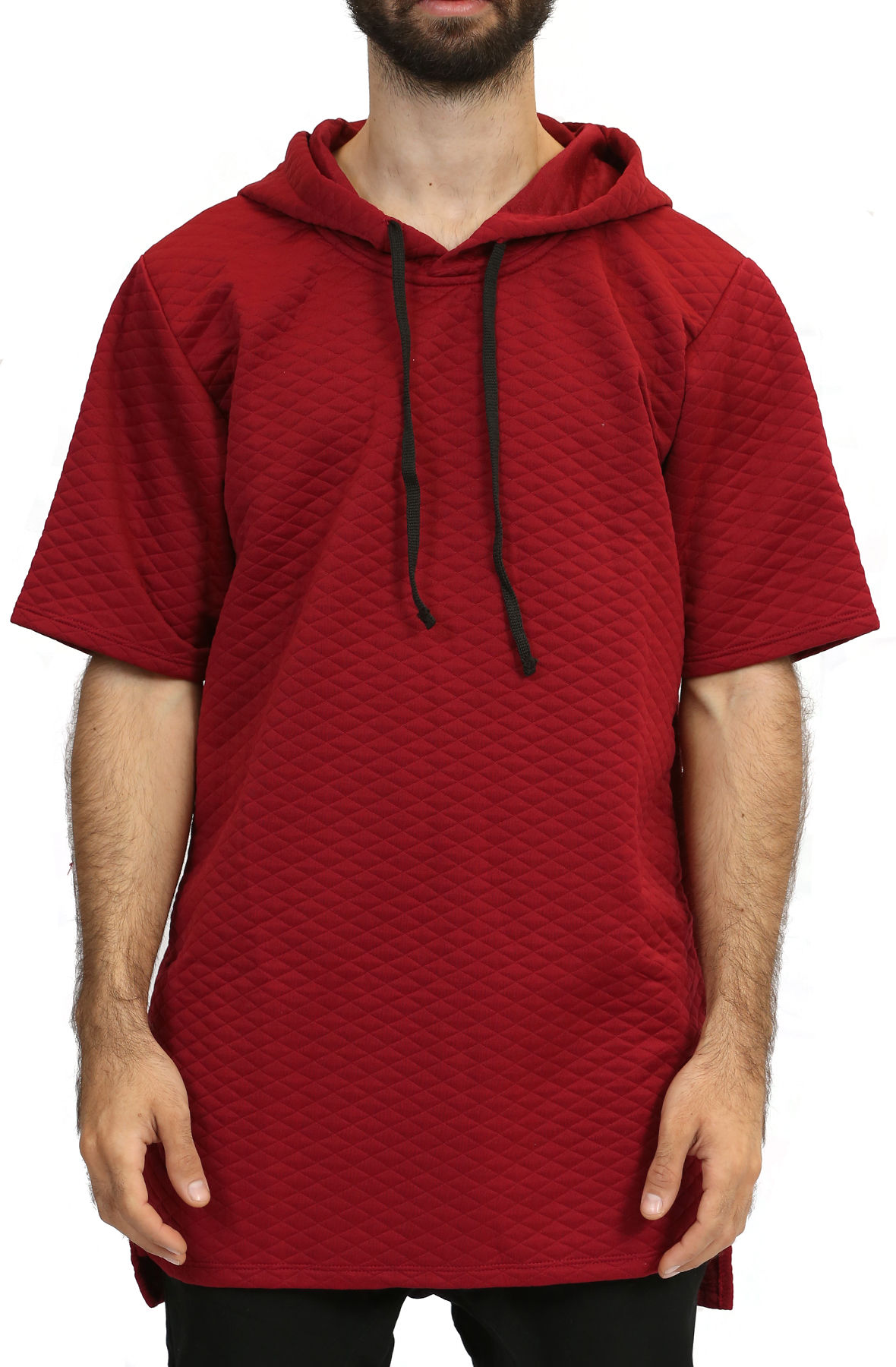 elongated short sleeve hoodie