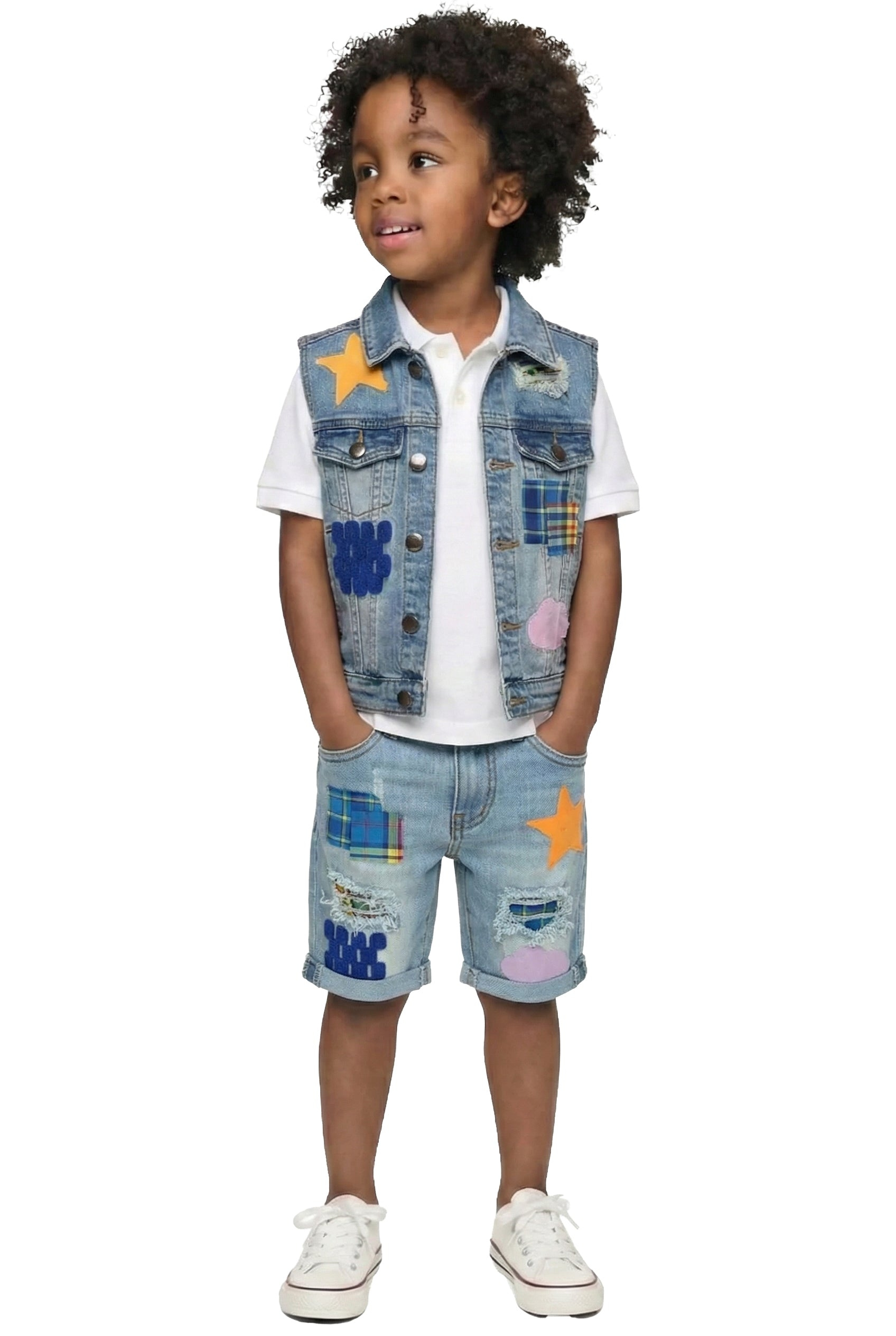 Calypso Kid's Premium Washed Denim Vest Jacket ONLY