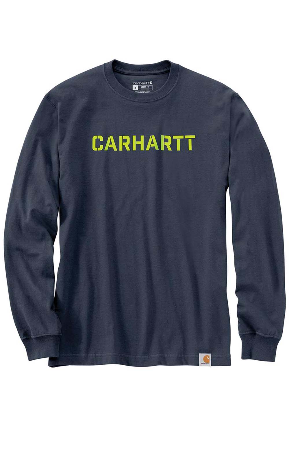 (105951) Loose Fit HW L/S Logo Graphic T-Shirt - Blue Stone