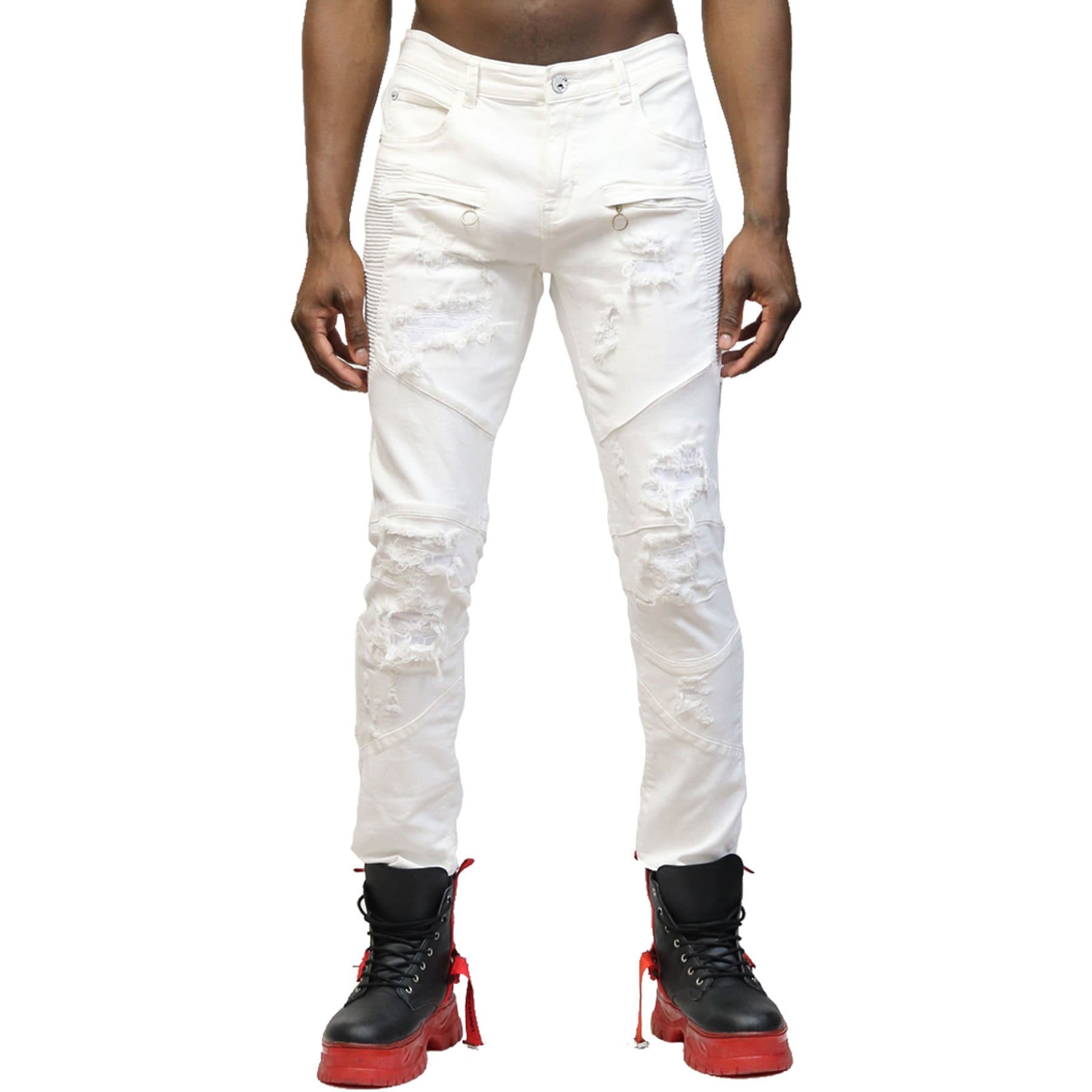 Birch Premium Washed Skinny White Denim Pants
