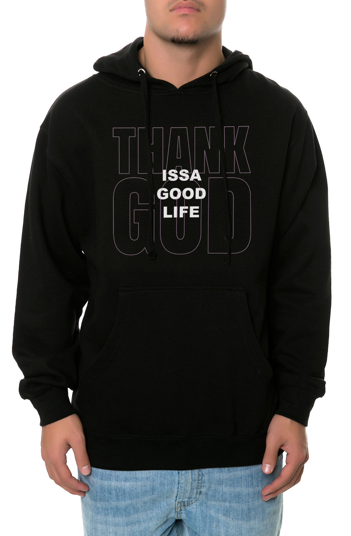 The Thank God Hoodie in Black