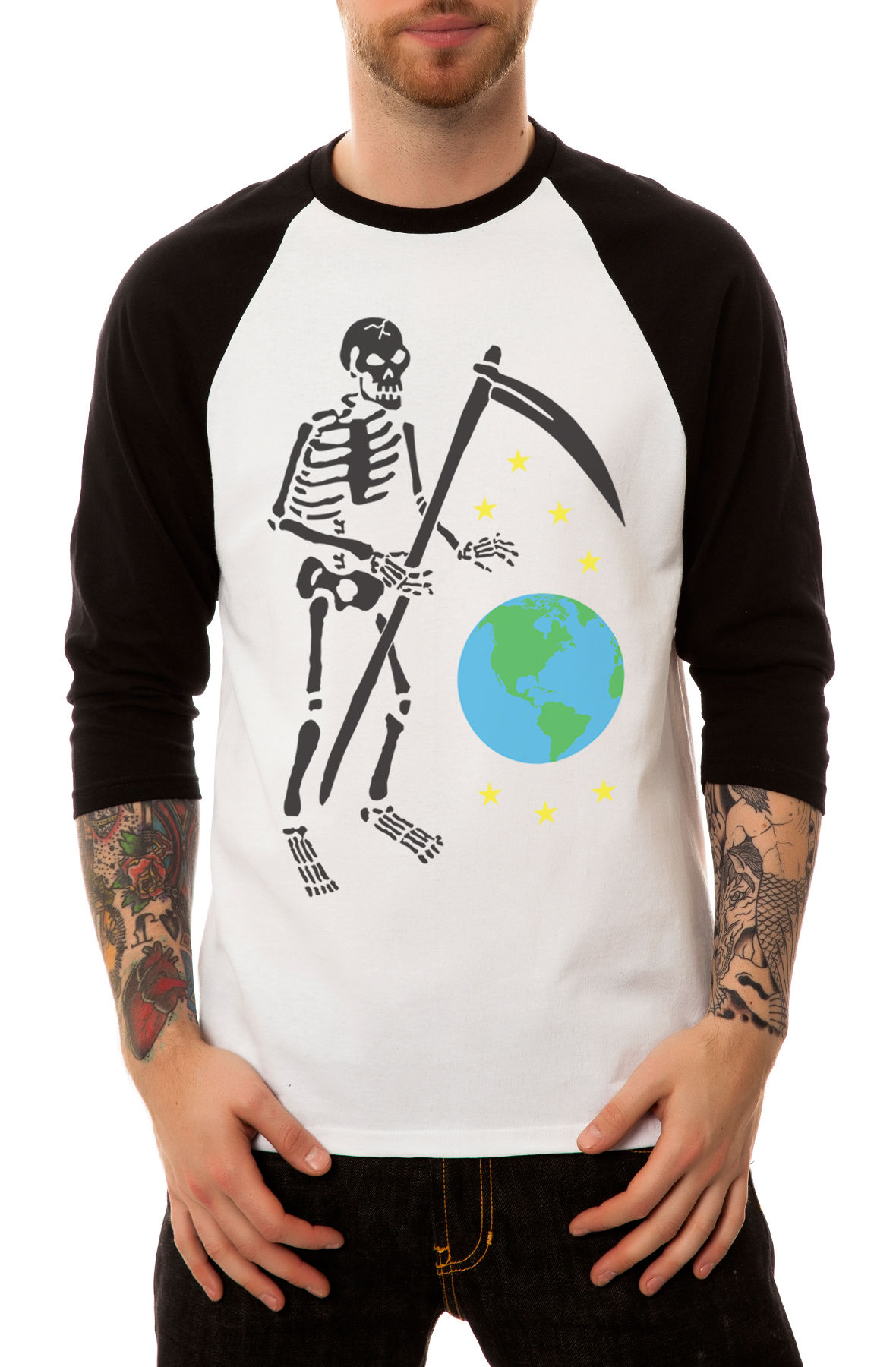 The Death From Above Raglan in Black and White