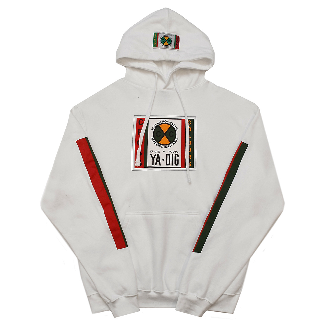 Cross Colours Label Logo Hoodie - White