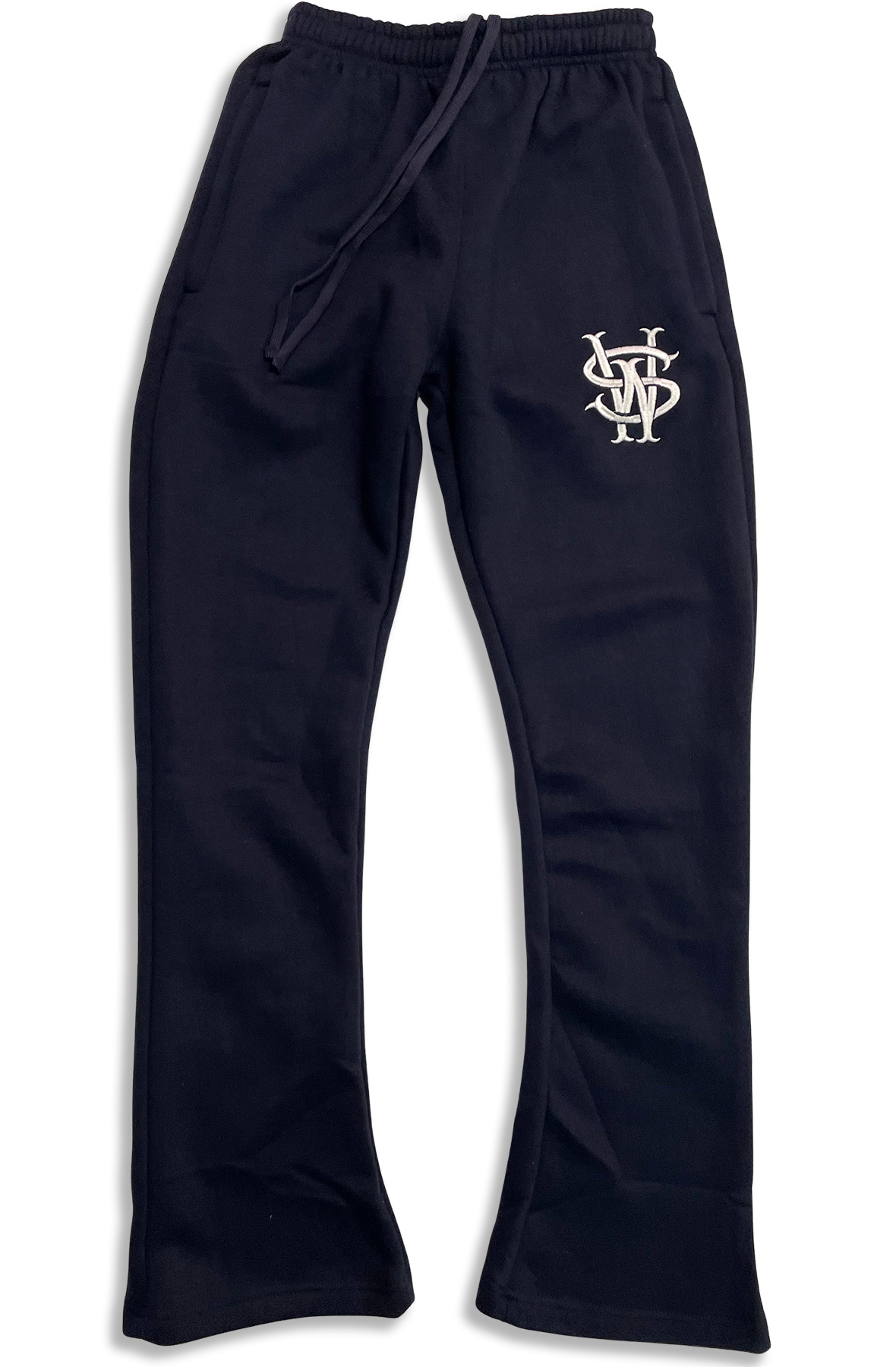 Stay Winning Navy Embroidered Flare Sweatpants