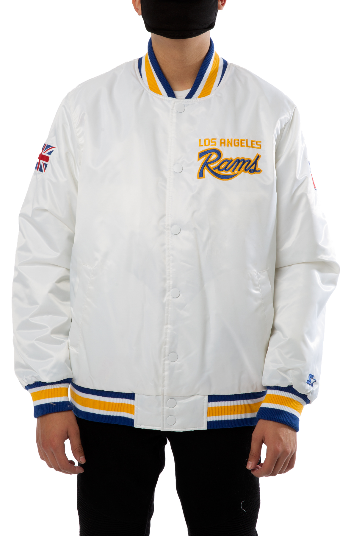 Los Angeles Rams Starter Lead-Off Raglan Satin Varsity Jacket