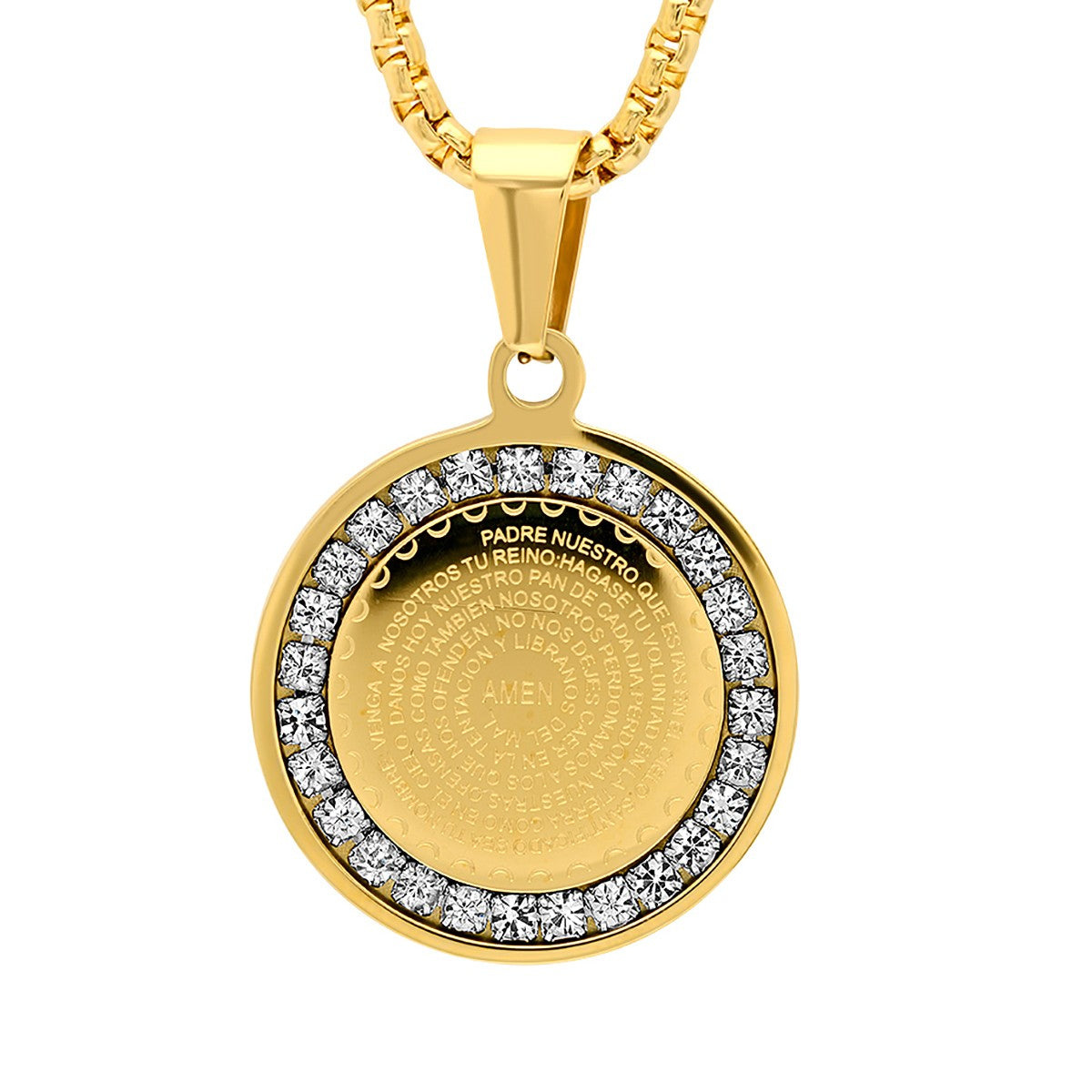 Padre Nuestro Prayer with Simulated Diamonds