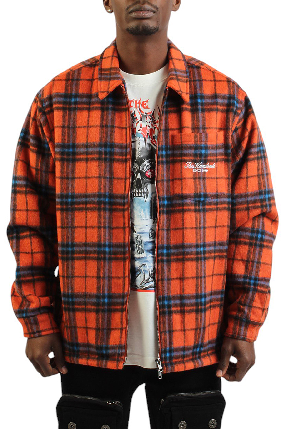 Seville Plaid Woven Orange