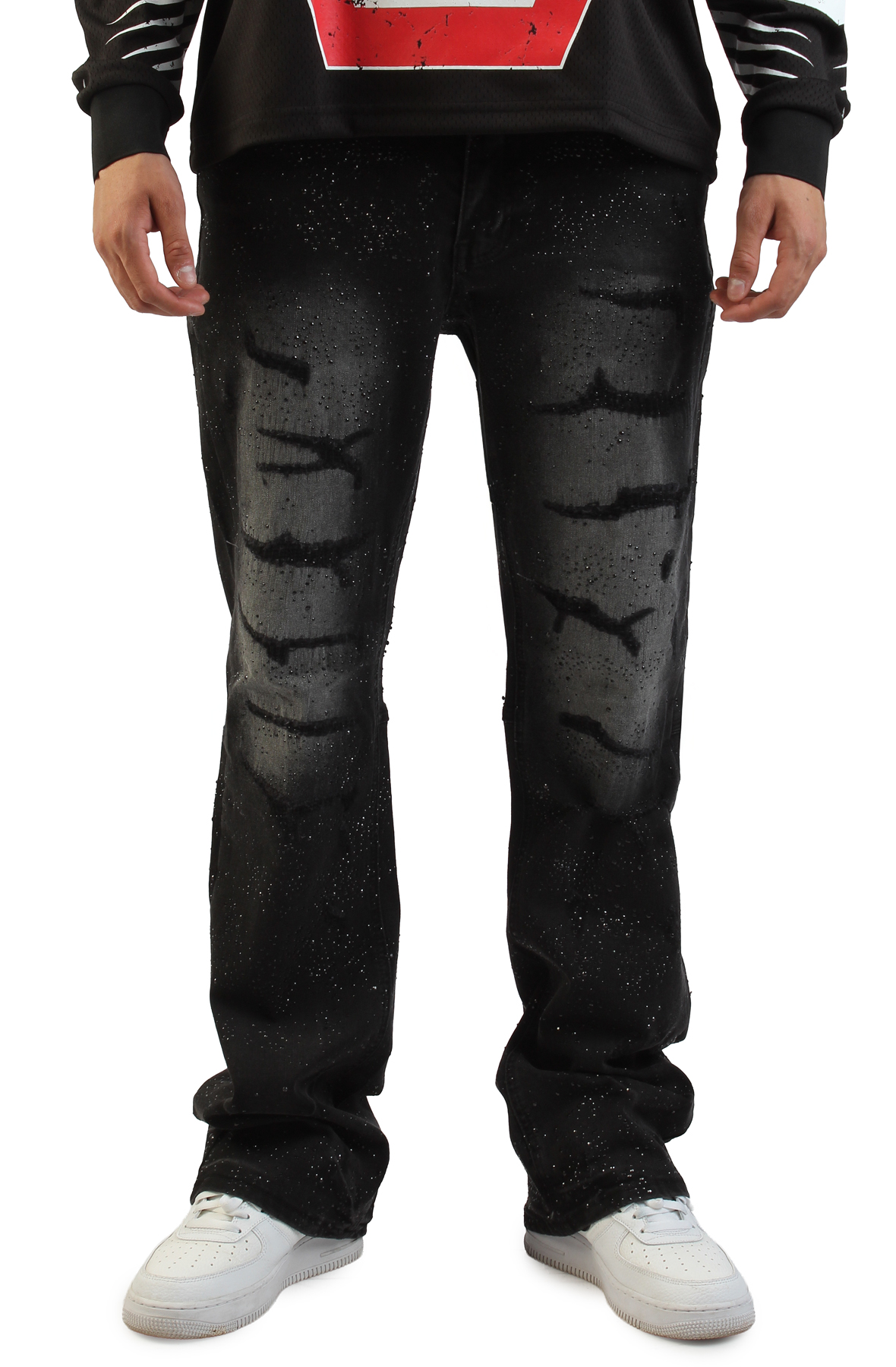 Flared Rhinestone Jeans