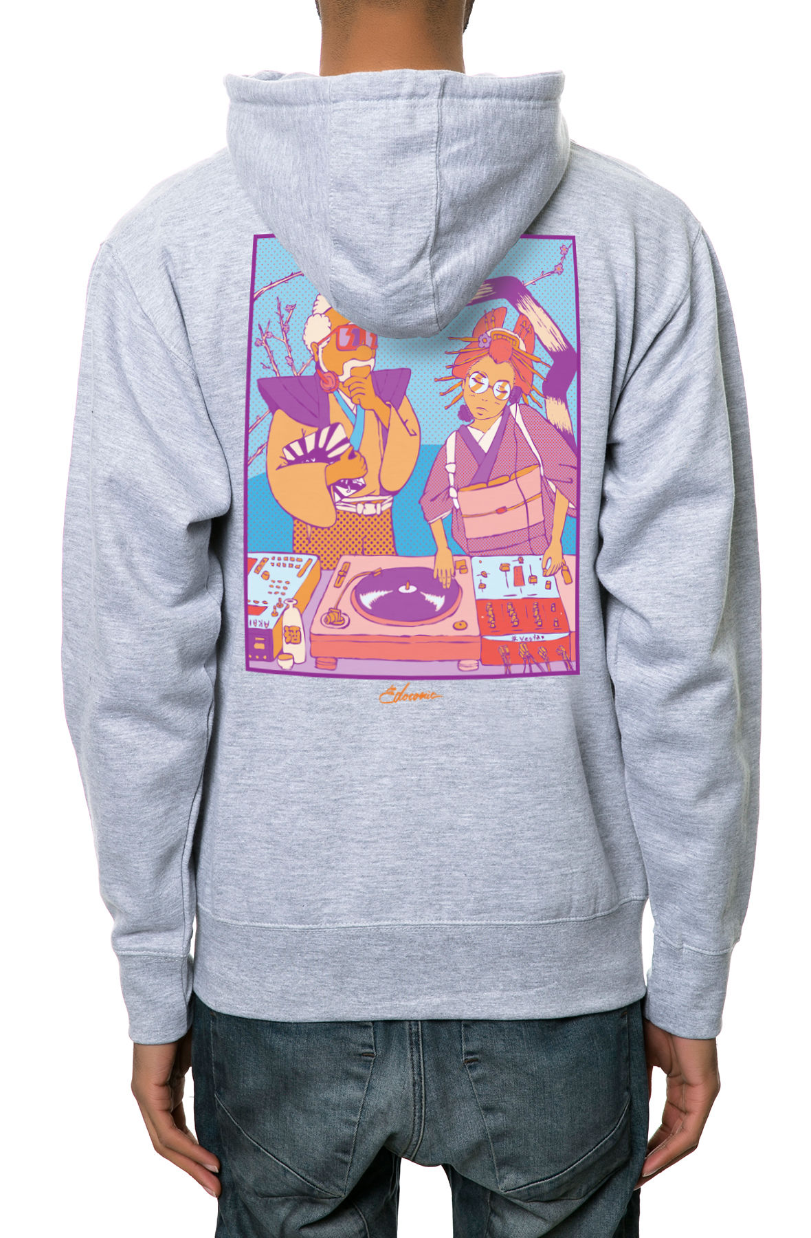 The DJ Oume Zip-Up Hoodie in Heather Grey