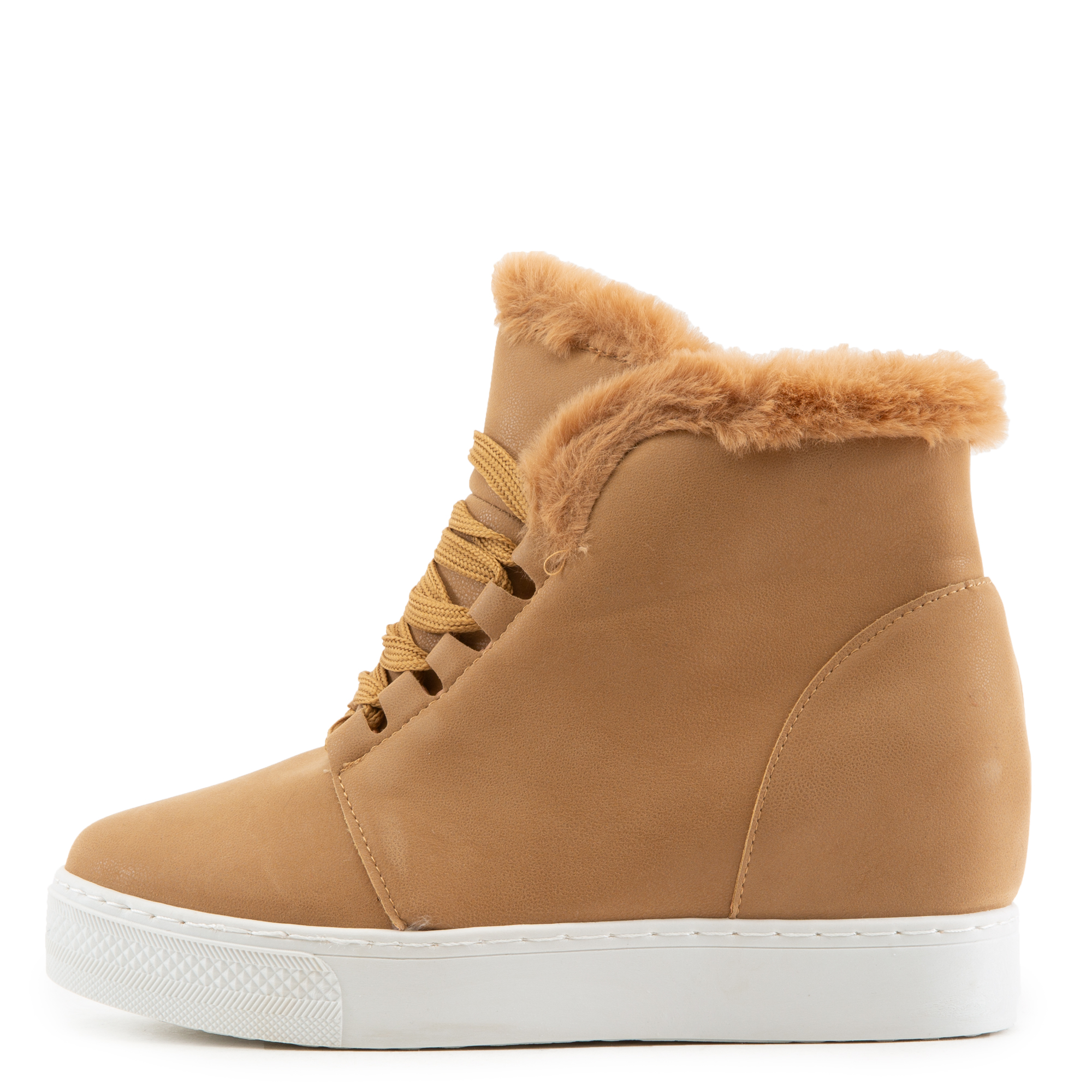 Fur sales wedge sneakers