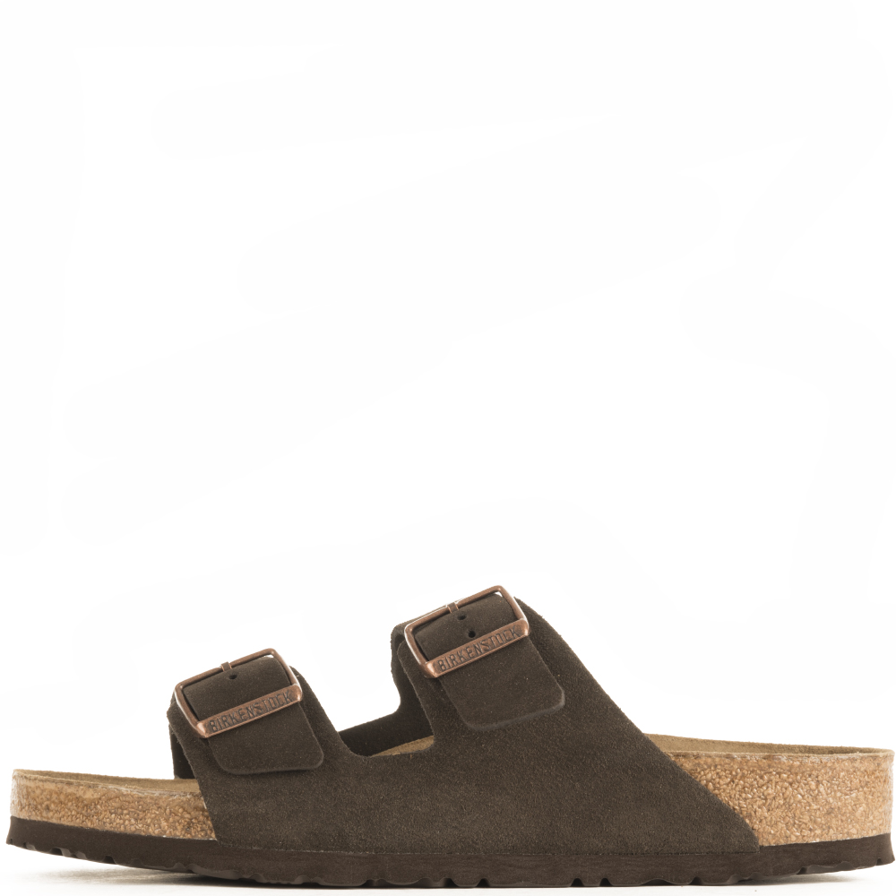Birkenstock for Men: Arizona Soft Footbed Mocha Suede Sandals