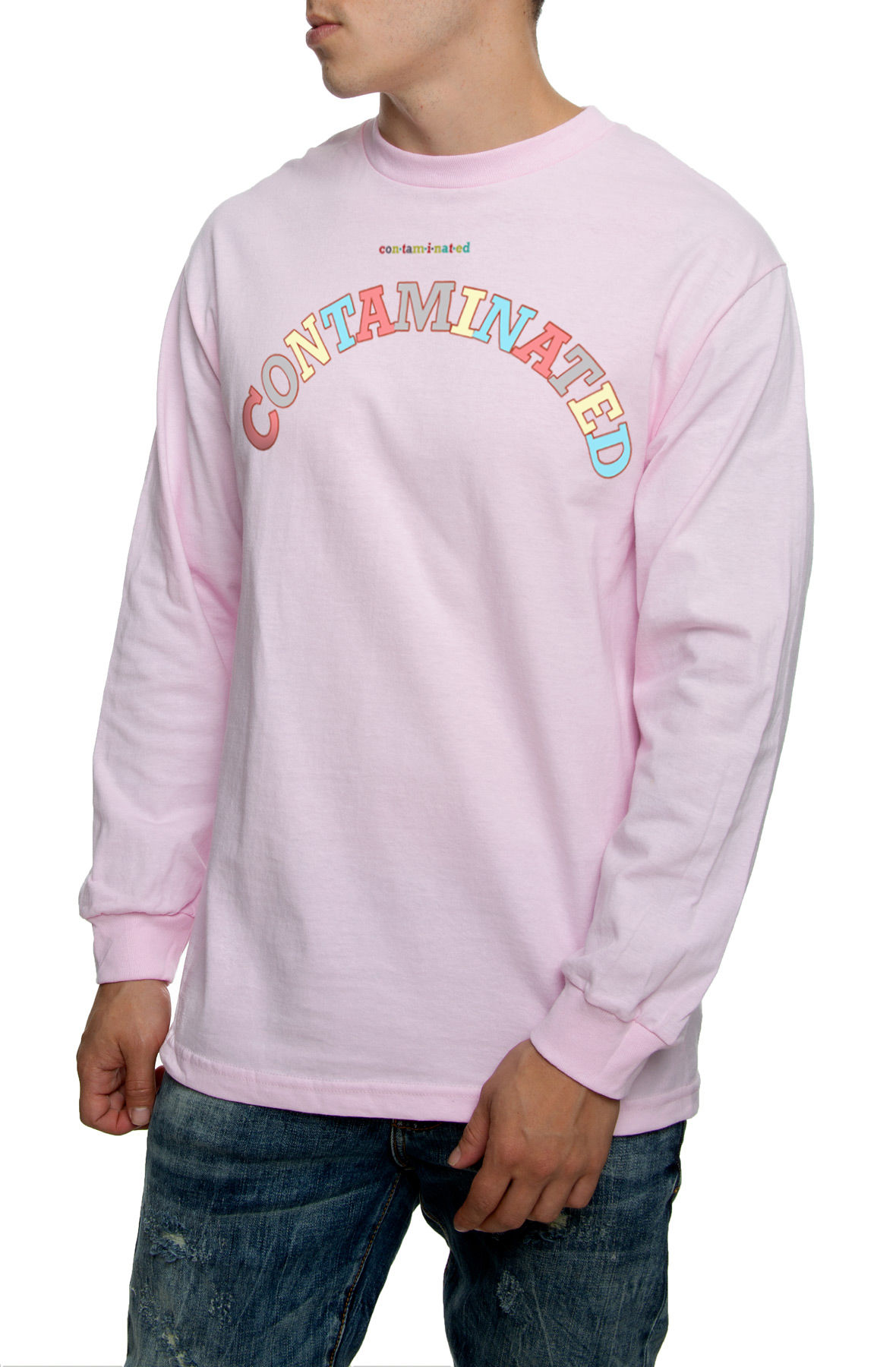 The Contaminated Long Sleeve Tee in Pink