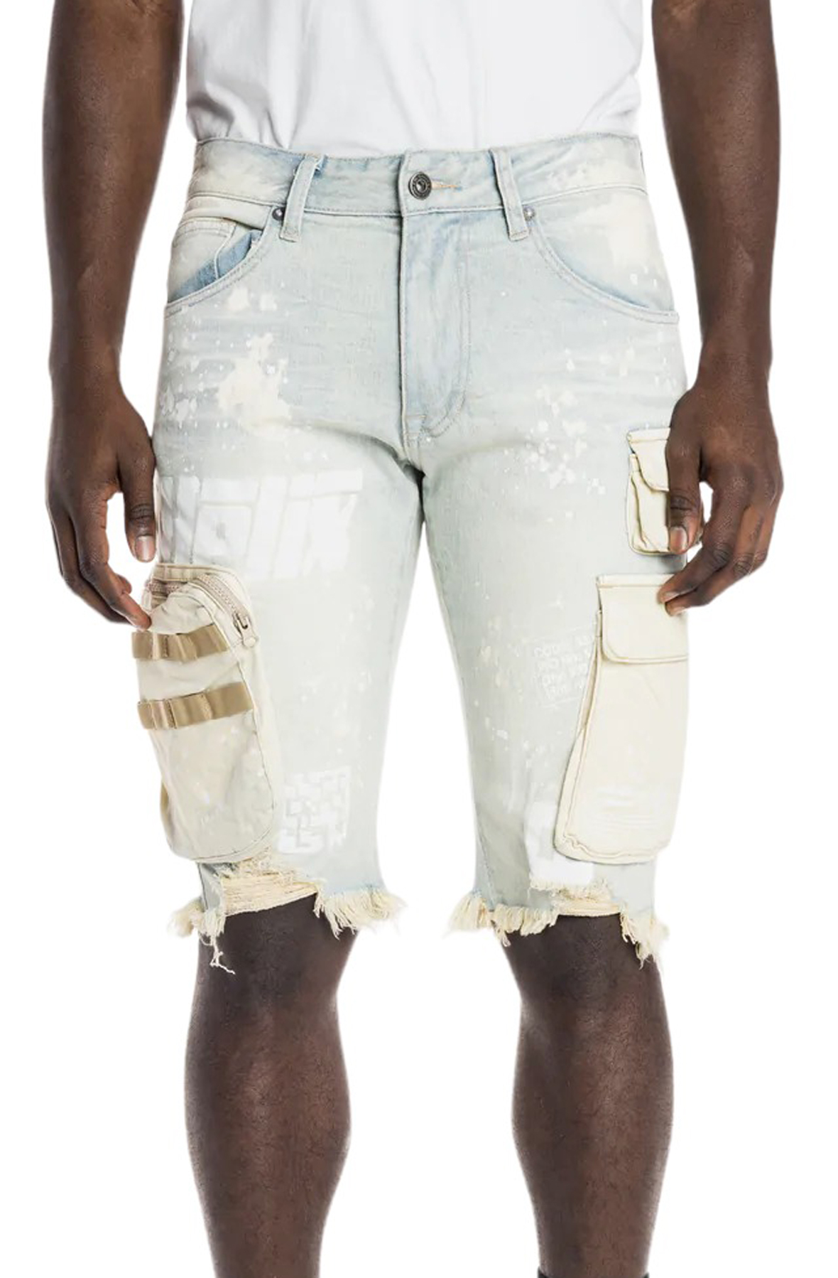 Mix Media Cargo Denim Short