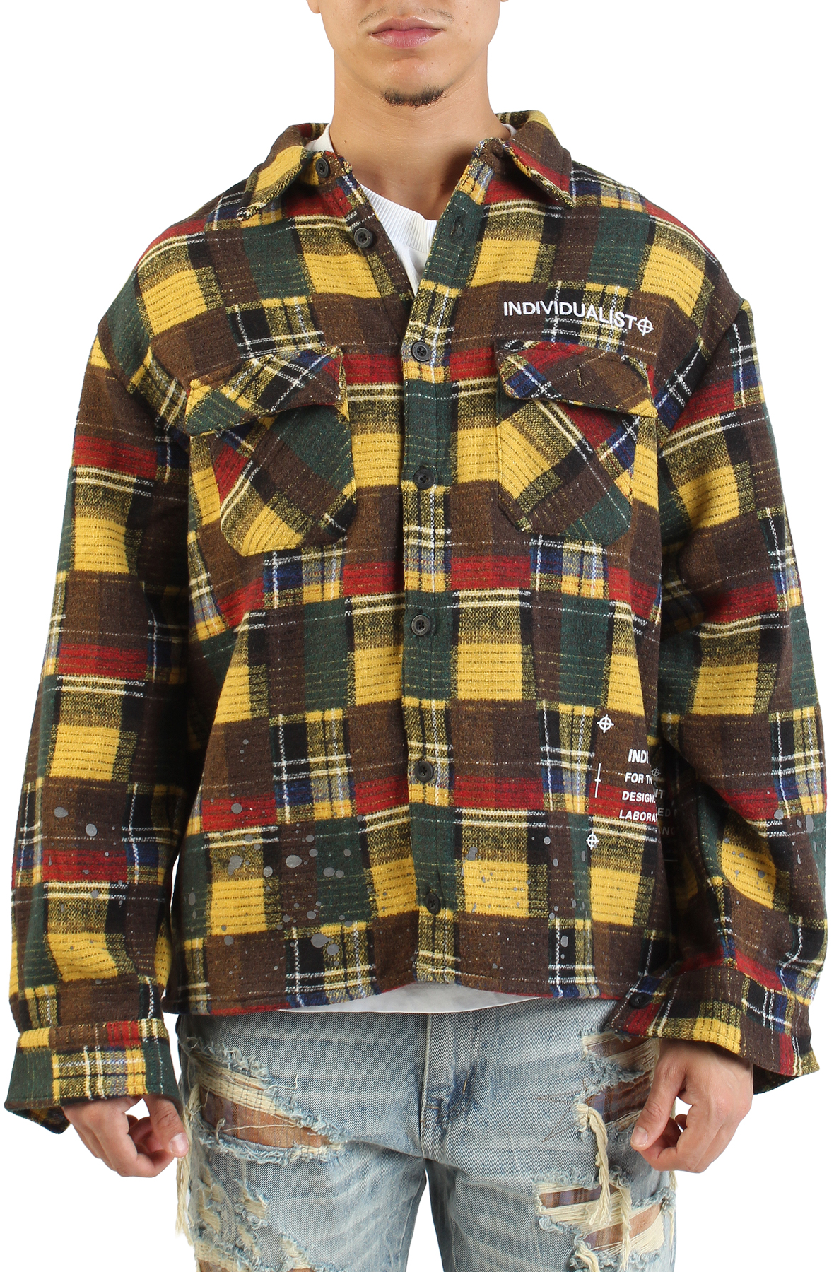 Splatter Flannel Long Sleeve Shirt