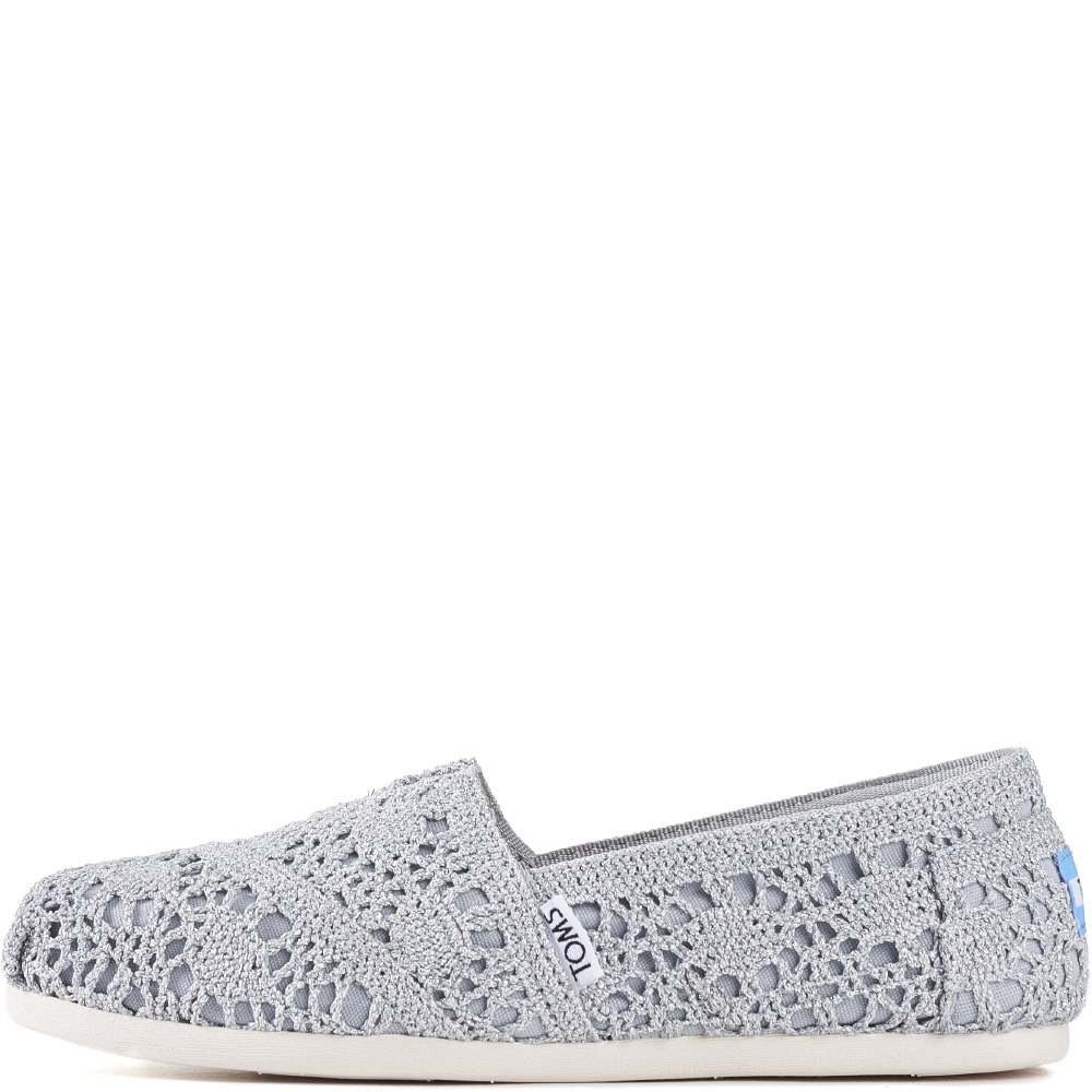 toms silver crochet glitter