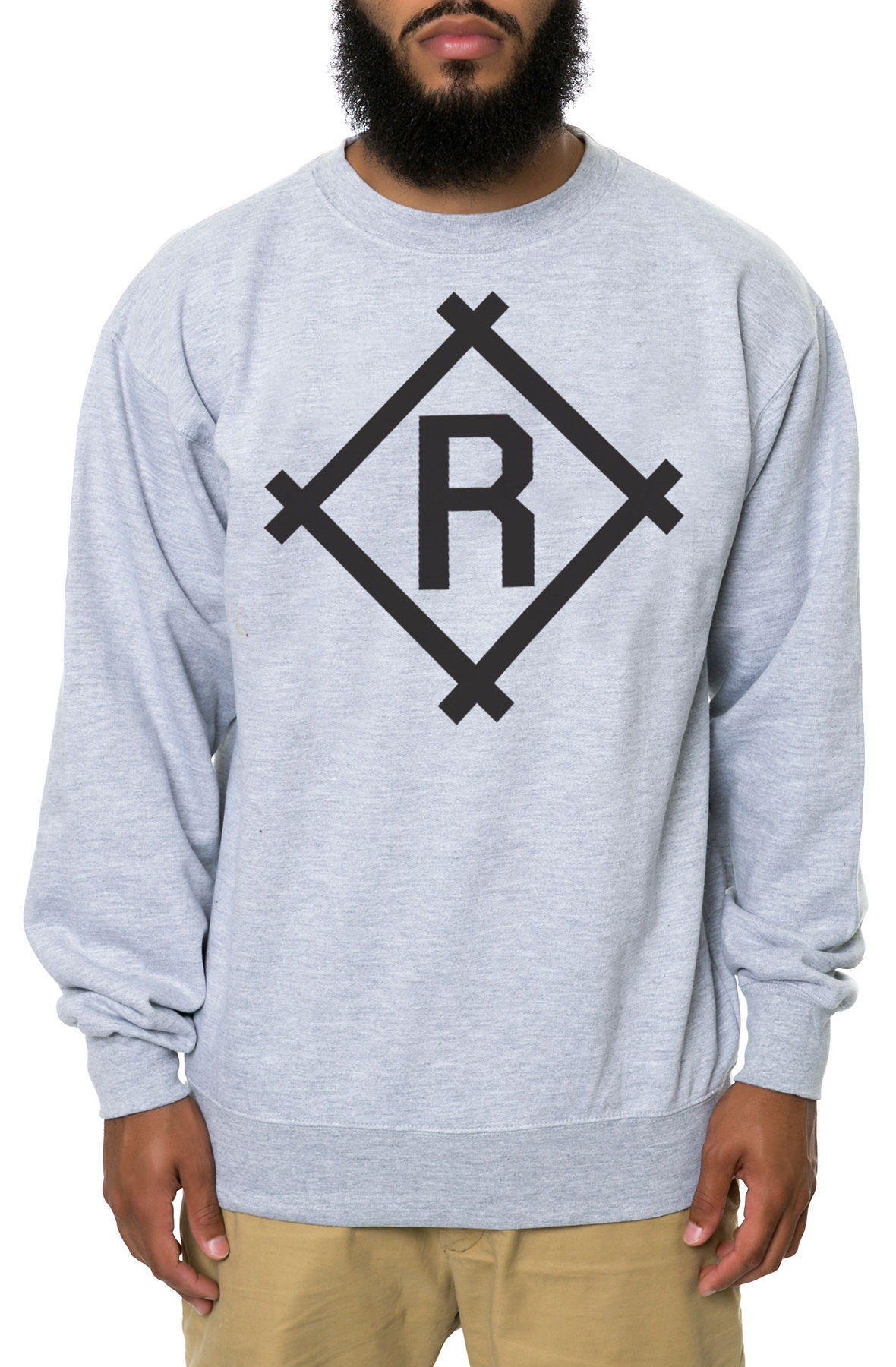 The Crooklyn R Crewneck Sweatshirt in Heather Grey