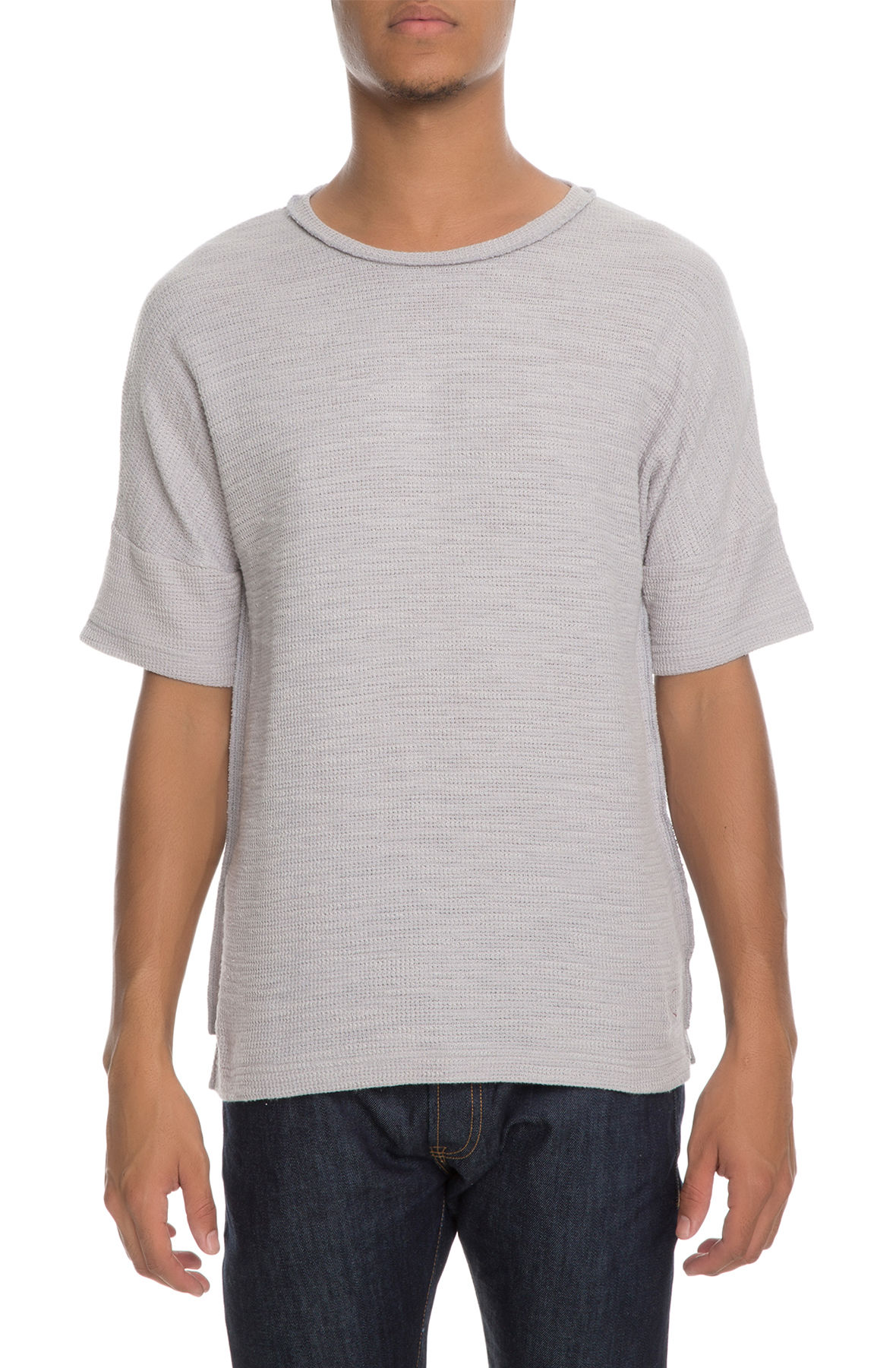 The Vulpes Off Shoulder Tee in Grey