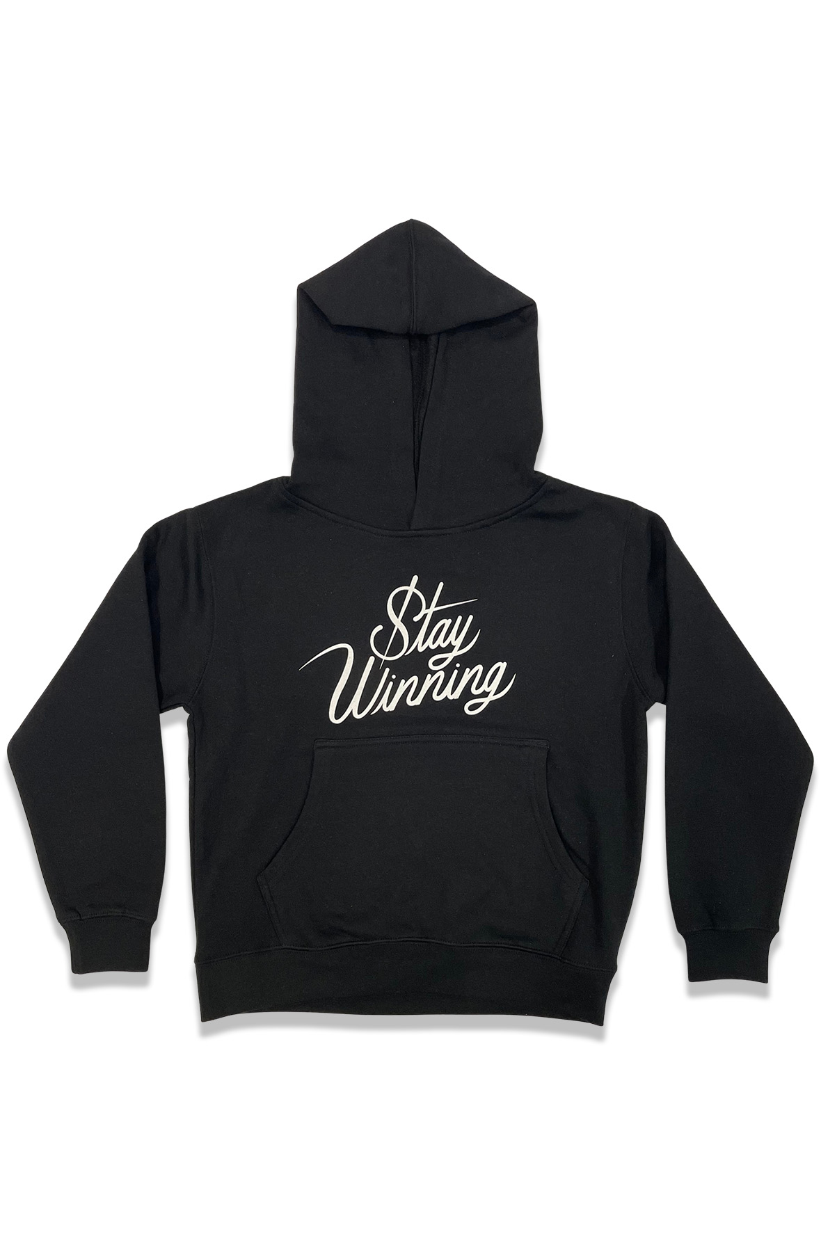 Stay Winning Original Script Black Youth Hoodie