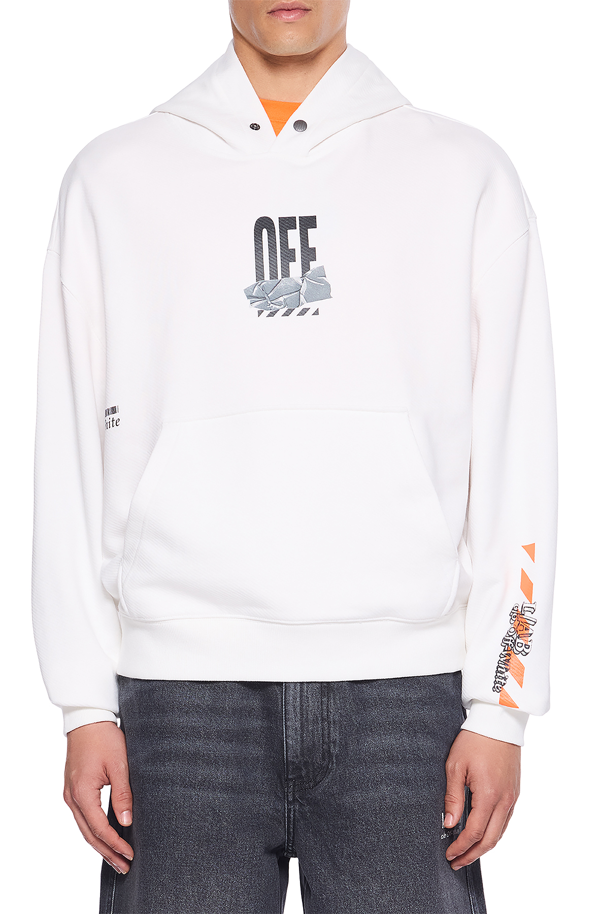 LAB CO OFF WHITE L/AB Off Active Tape Hoodie 44LABF26K081-100