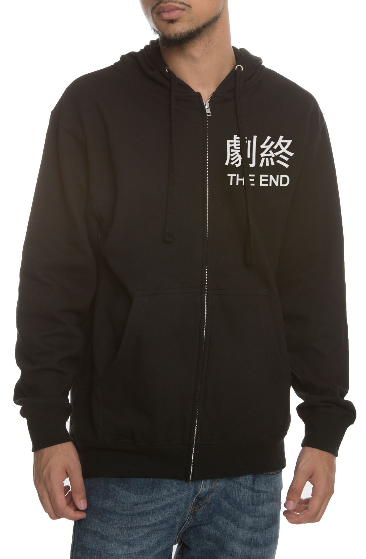 The End Zip-Up Hoodie in Black